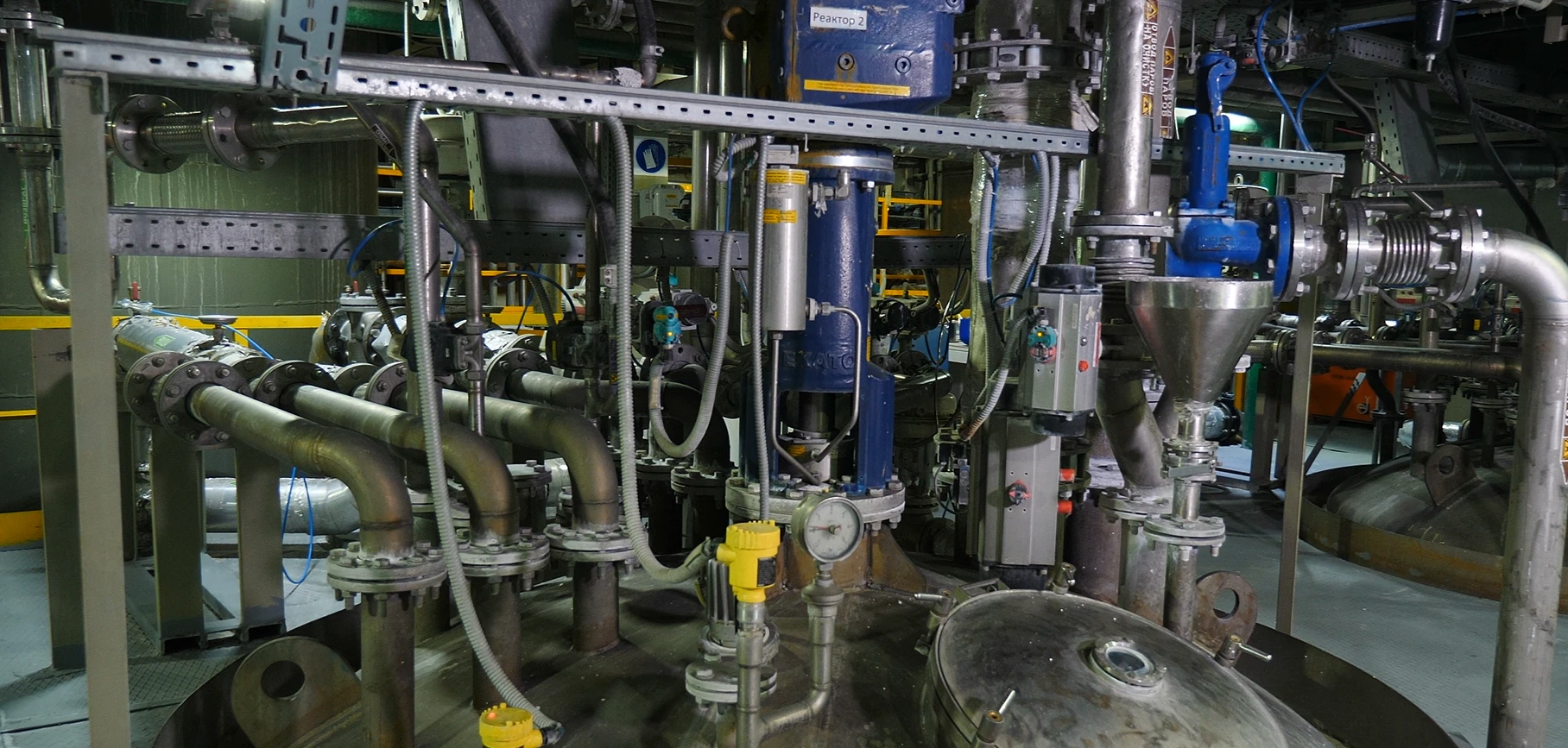 pipes and flanges with bolts in chemical plant