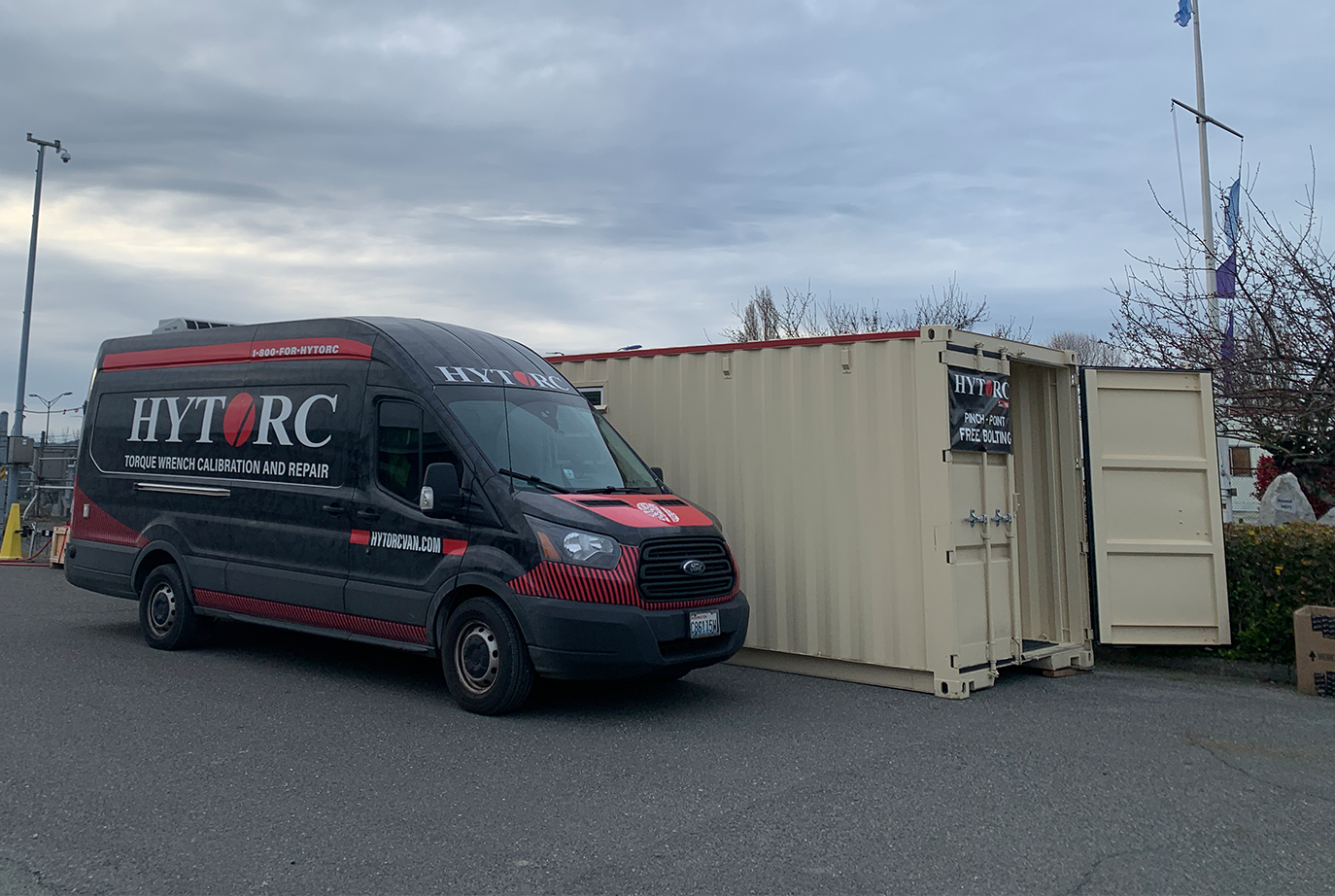 A HYTORC mobile service van, used for on-site calibration and repair.