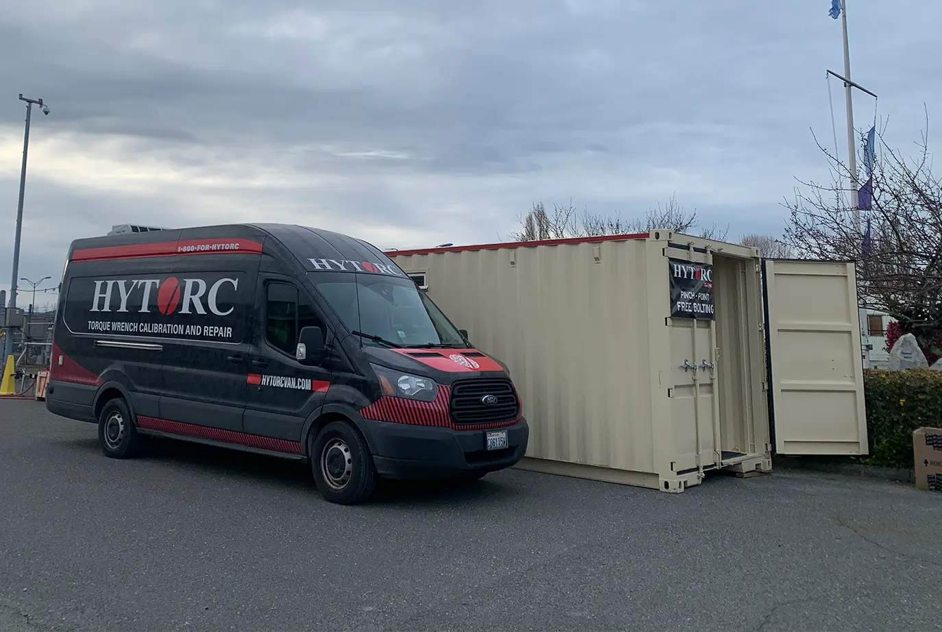 A HYTORC mobile service van, used for on-site calibration and repair.
