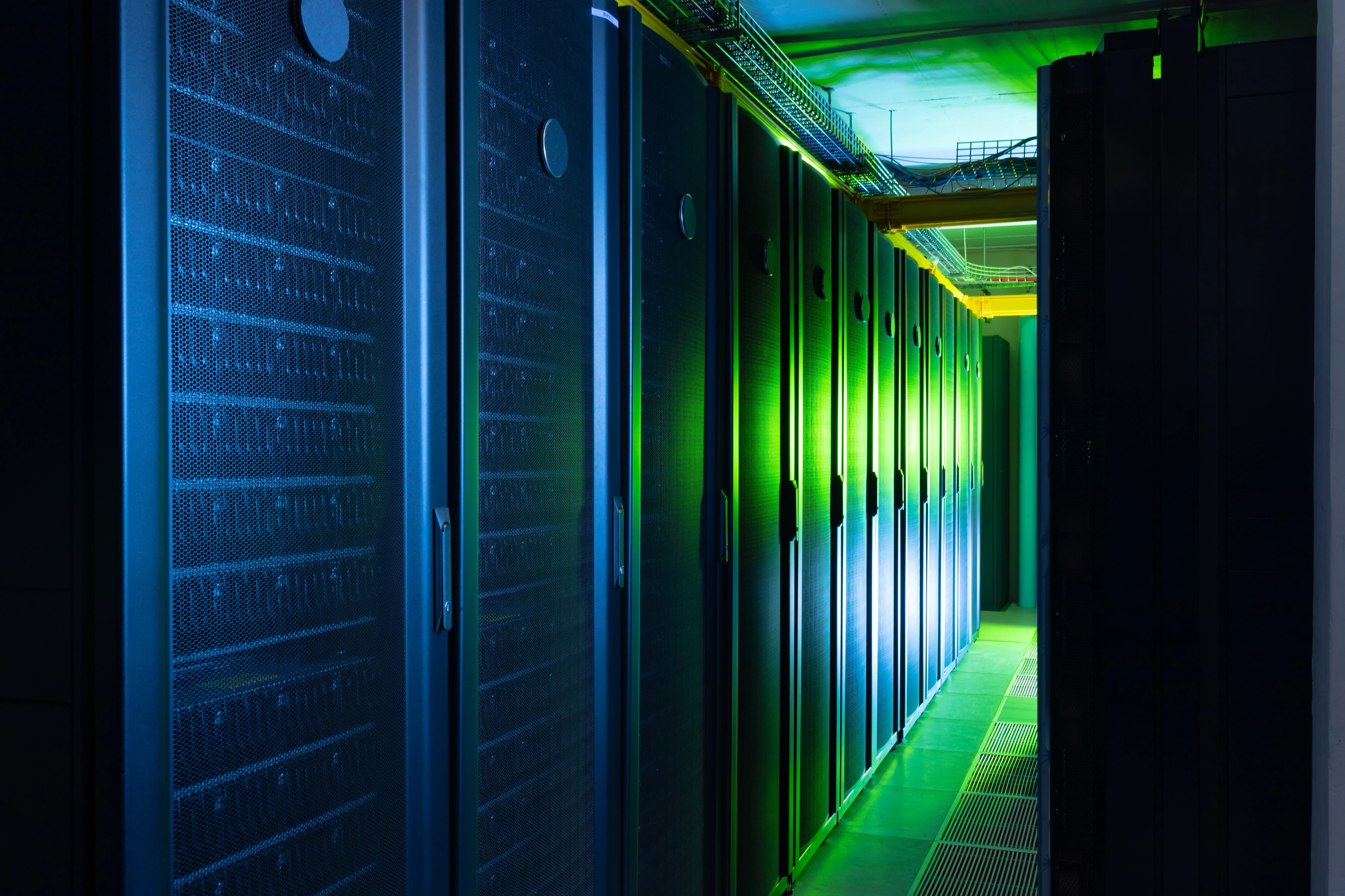 data center server racks room hall