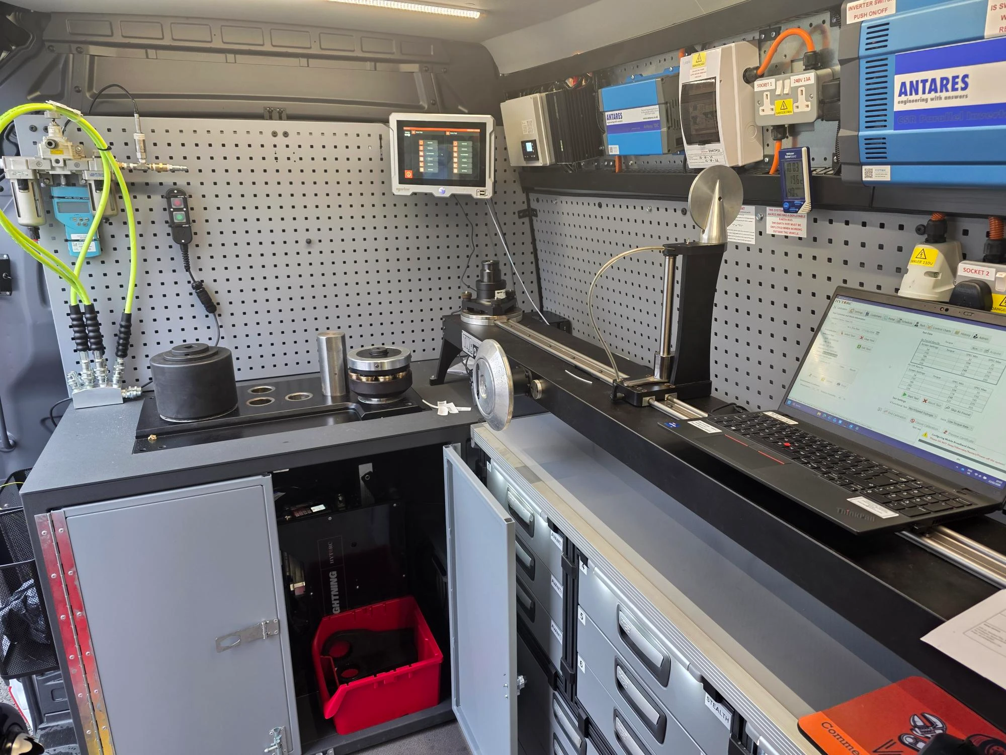 hytorc uk mobile service van interior Scotland, Northern Ireland, Republic of Ireland, Cumbria