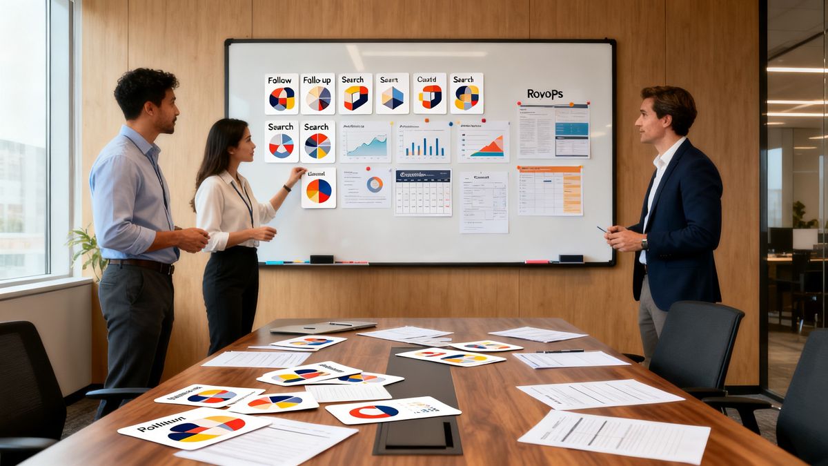 B2B sales team comparing HubSpot Smart Deal Progression alternatives in a modern conference room