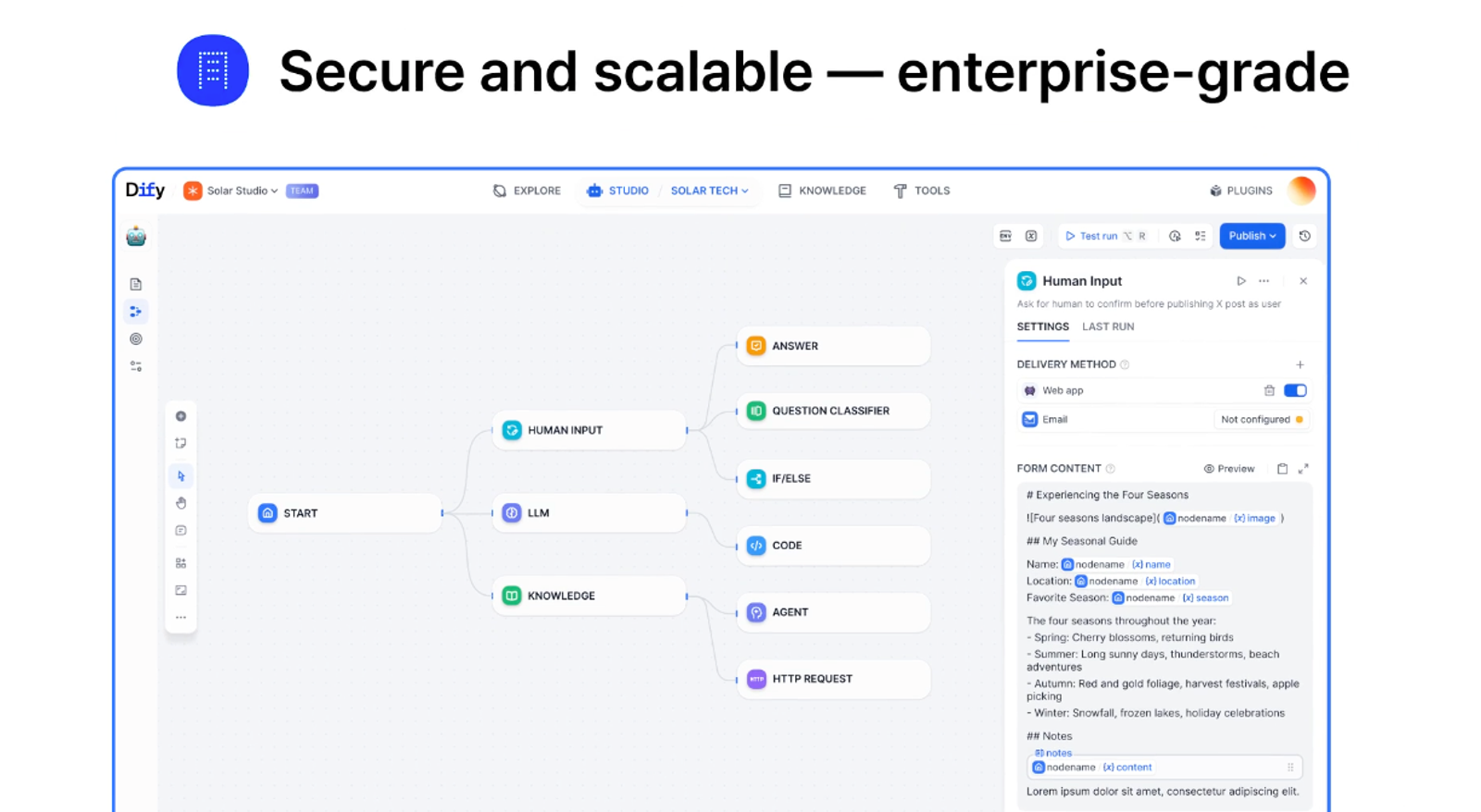 Design secure and scalable multi-step workflows using one of the best ai workflow builders, featuring interactive node mapping and chatbot debugging.