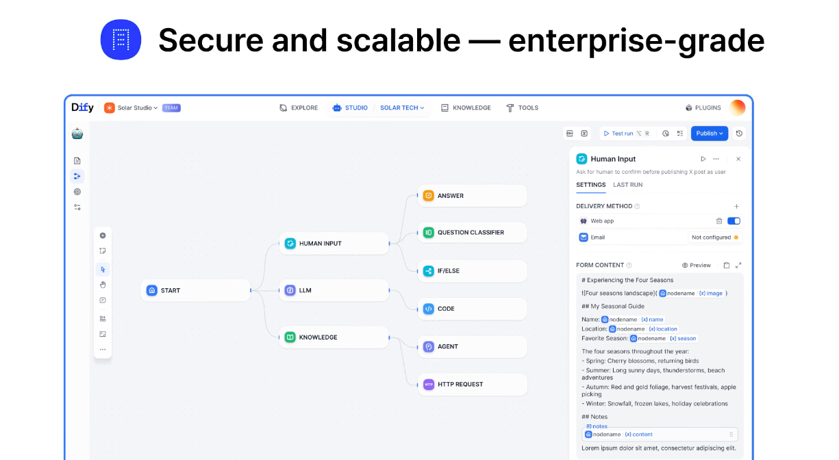 Design secure and scalable multi-step workflows using one of the best ai workflow builders, featuring interactive node mapping and chatbot debugging.