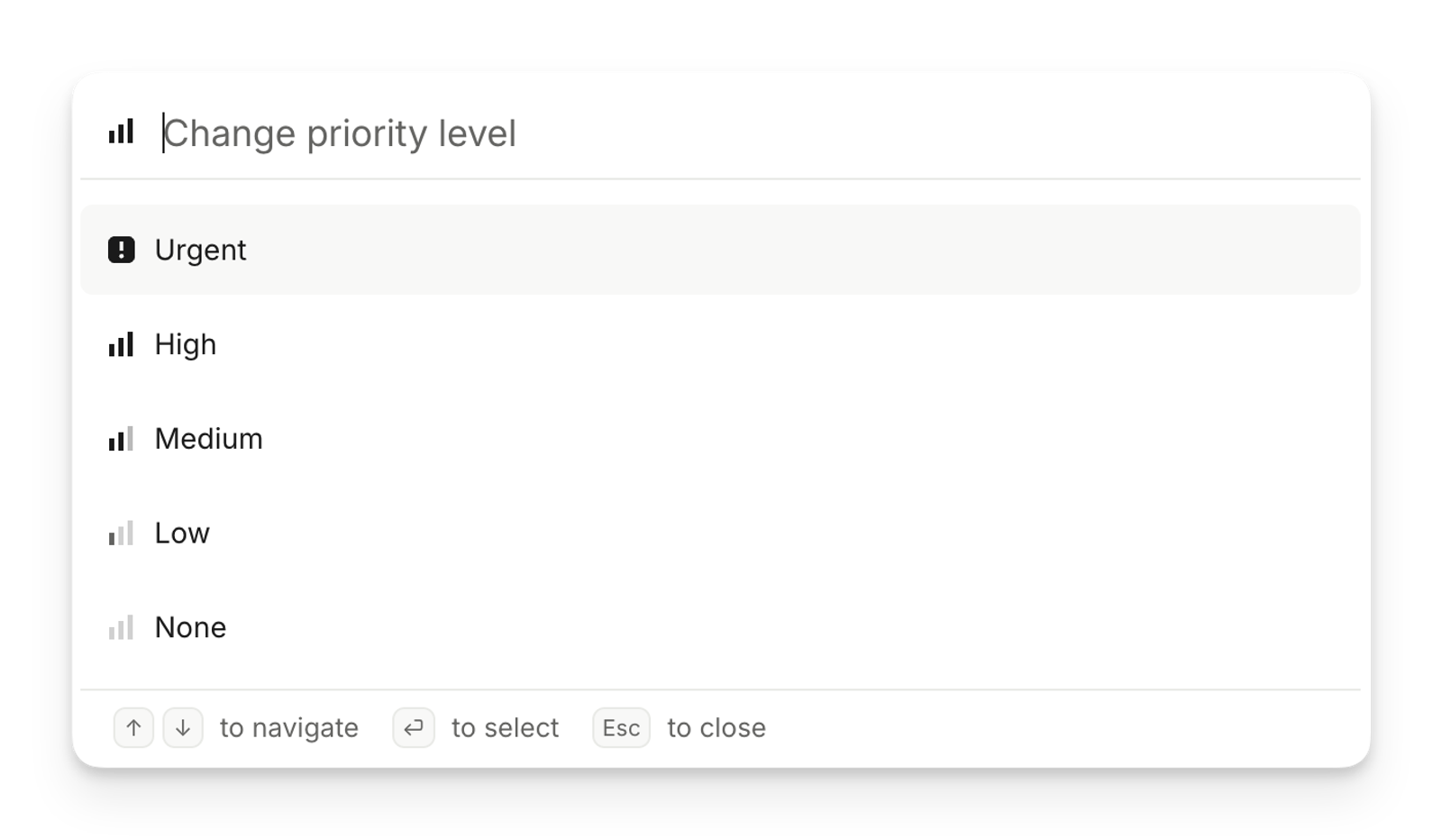 A drop-down menu for changing ticket priority levels in the best ticket triage tools.