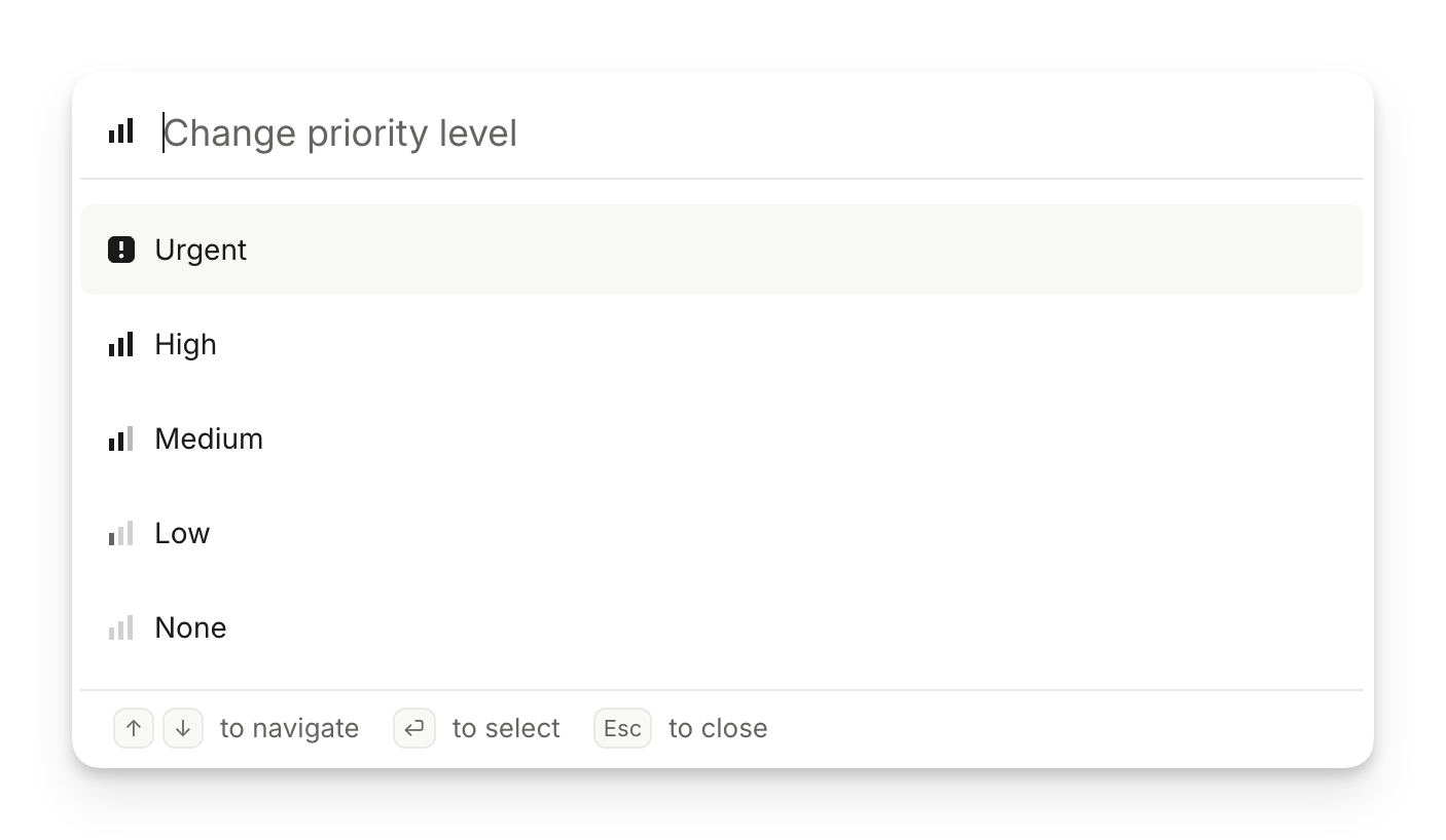 A drop-down menu for changing ticket priority levels in the best ticket triage tools.