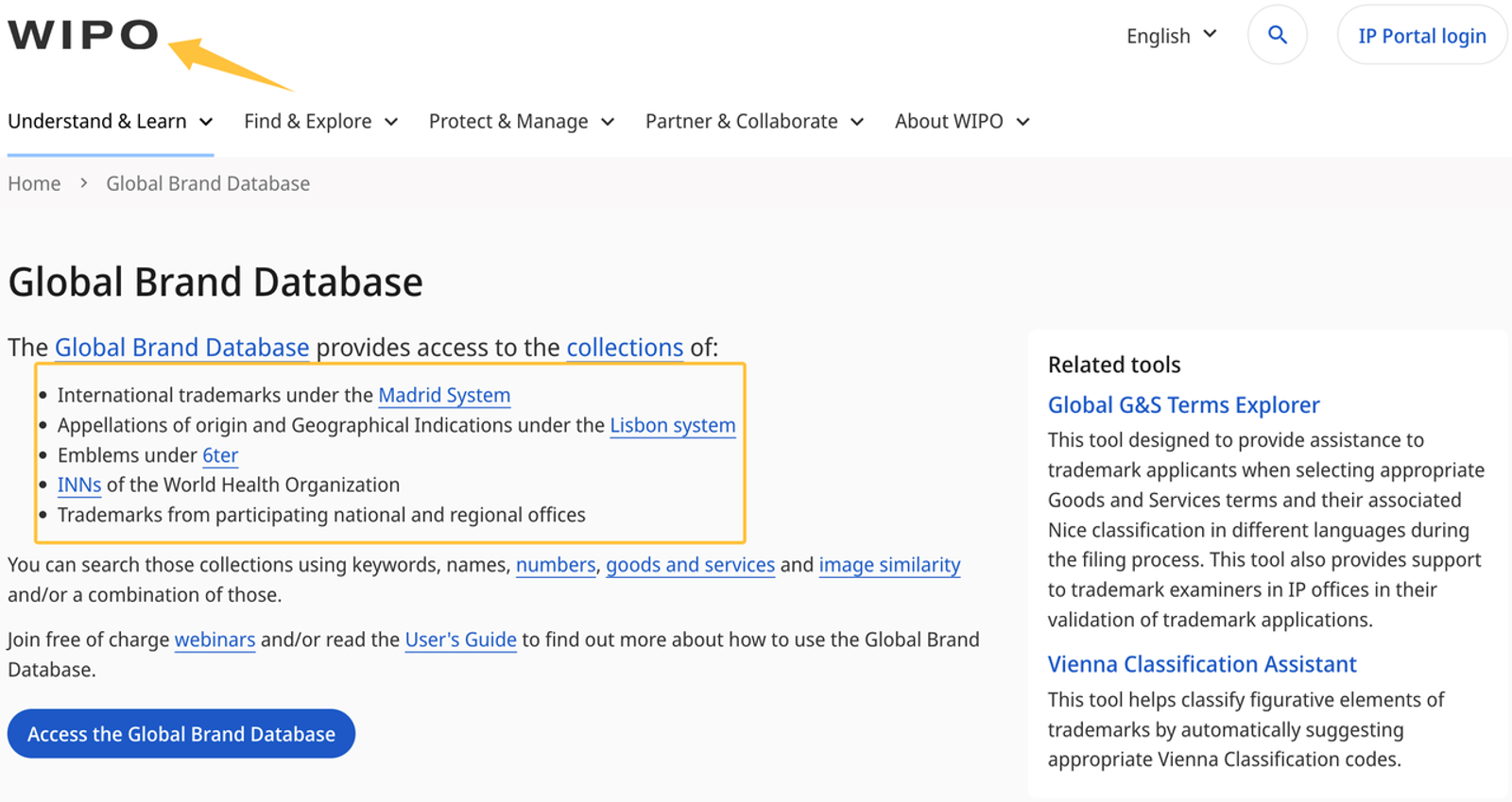 WIPO trademark search tool utilized by branding companies for startups to ensure global name availability.