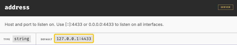 Set up the default localhost IP address and listening port to properly run your hister mcp server.