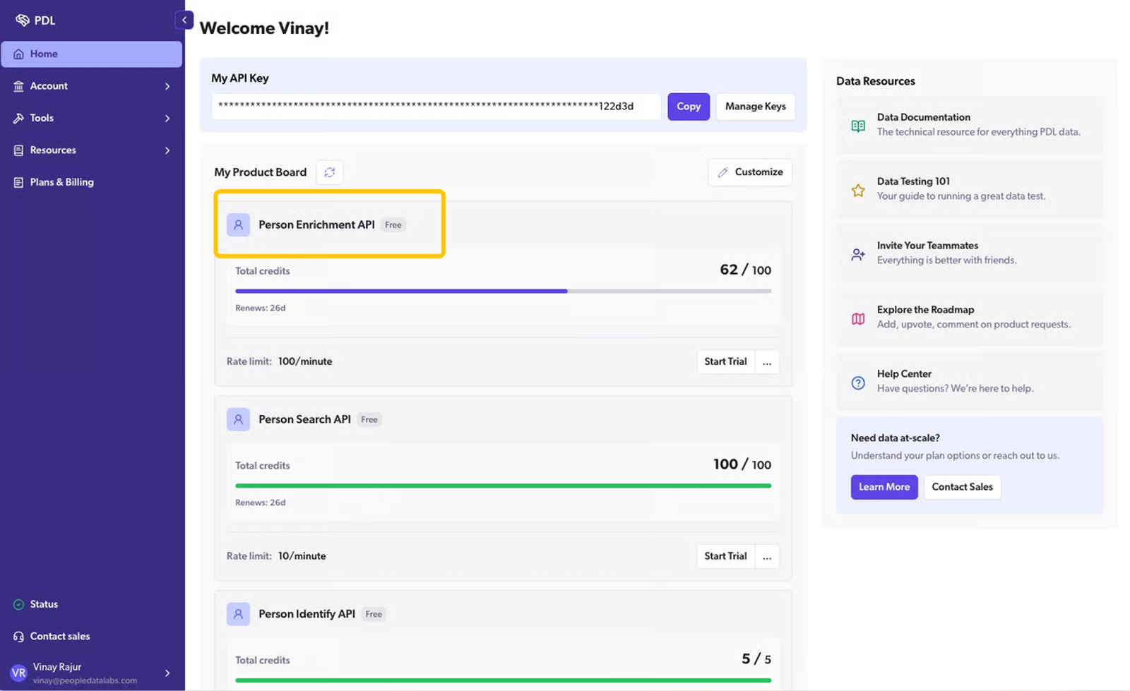 Access powerful Person Enrichment APIs with the best data enrichment tools to retrieve verified contact and professional data.