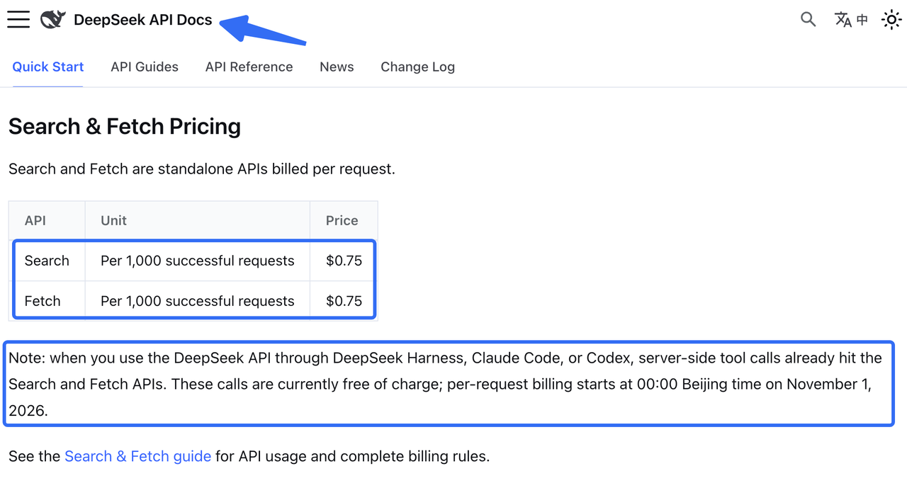 Check API rates and pricing schedules designed for scalable deepseek search competitor monitoring.