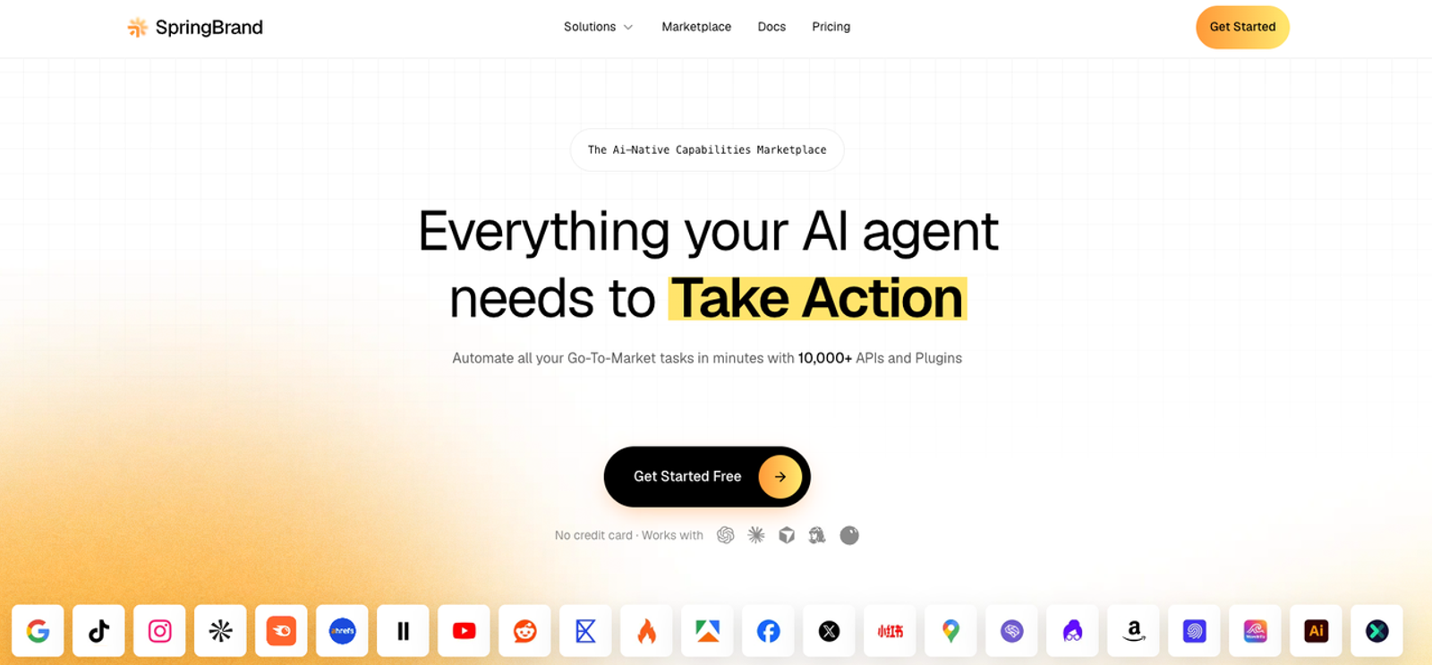 Explore SpringBrand among the best data enrichment tools to equip your AI agents with 10,000+ GTM APIs and plugins.