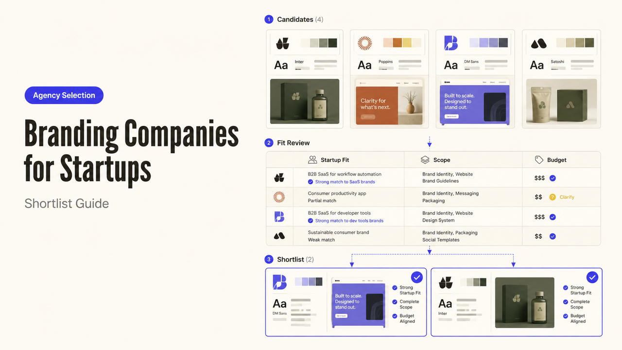 How to evaluate and shortlist the best branding companies for startups using fit review and budget criteria.