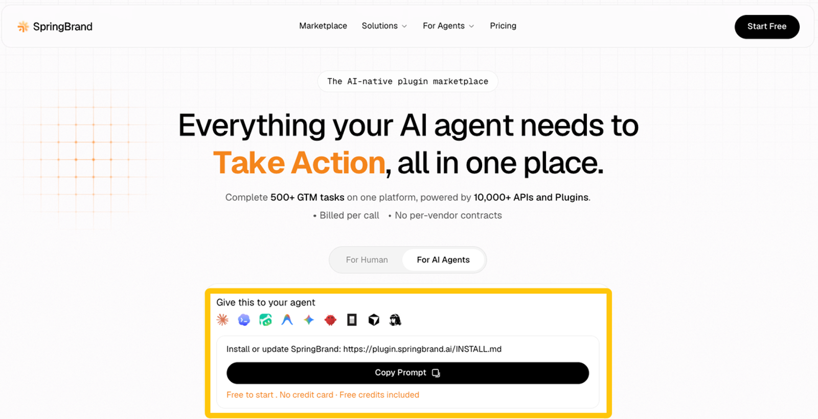 marketplace for connecting plugins to different types of AI agent frameworks