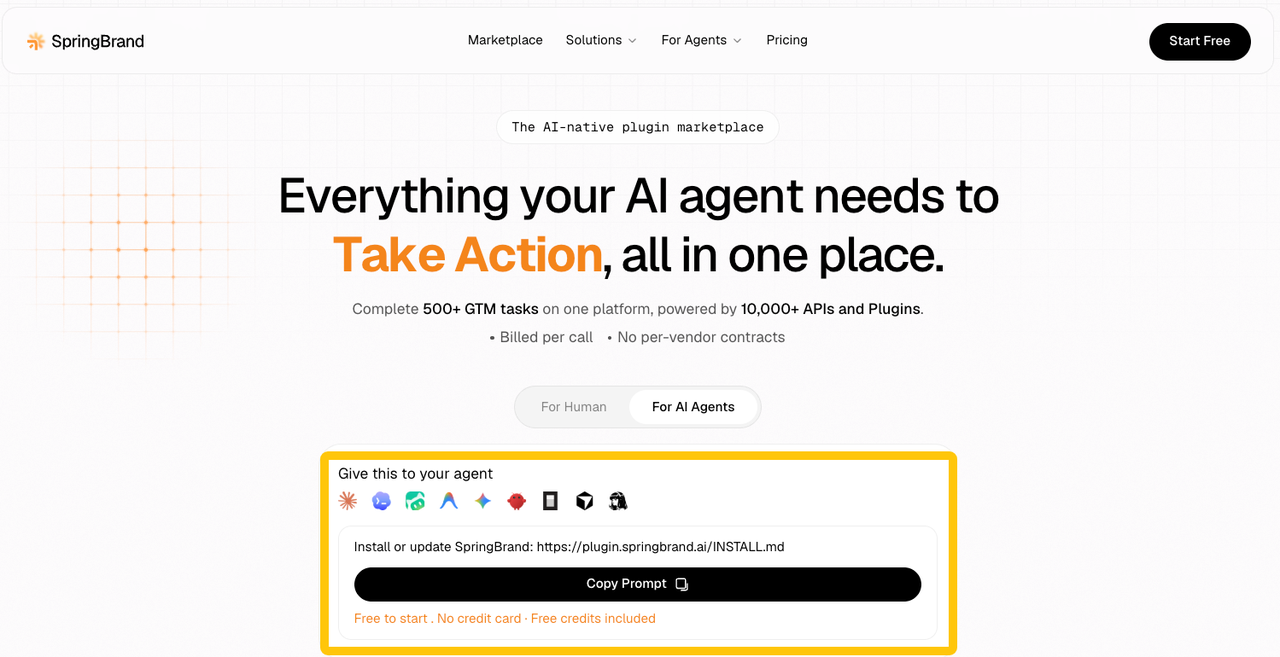 marketplace for connecting plugins to different types of AI agent frameworks