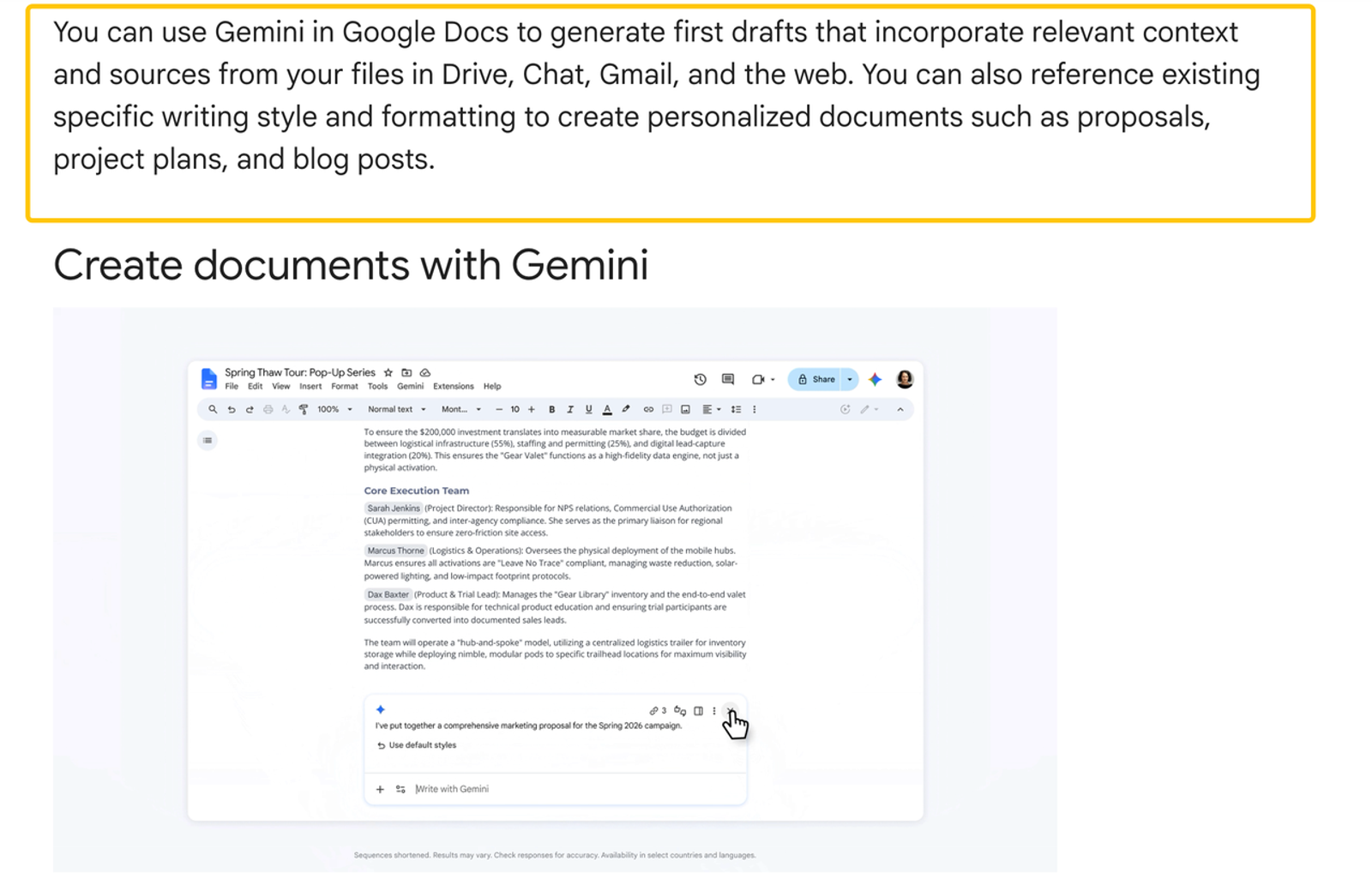 See how Gemini generates document drafts to easily compare features of claude docs vs google docs for your business. 