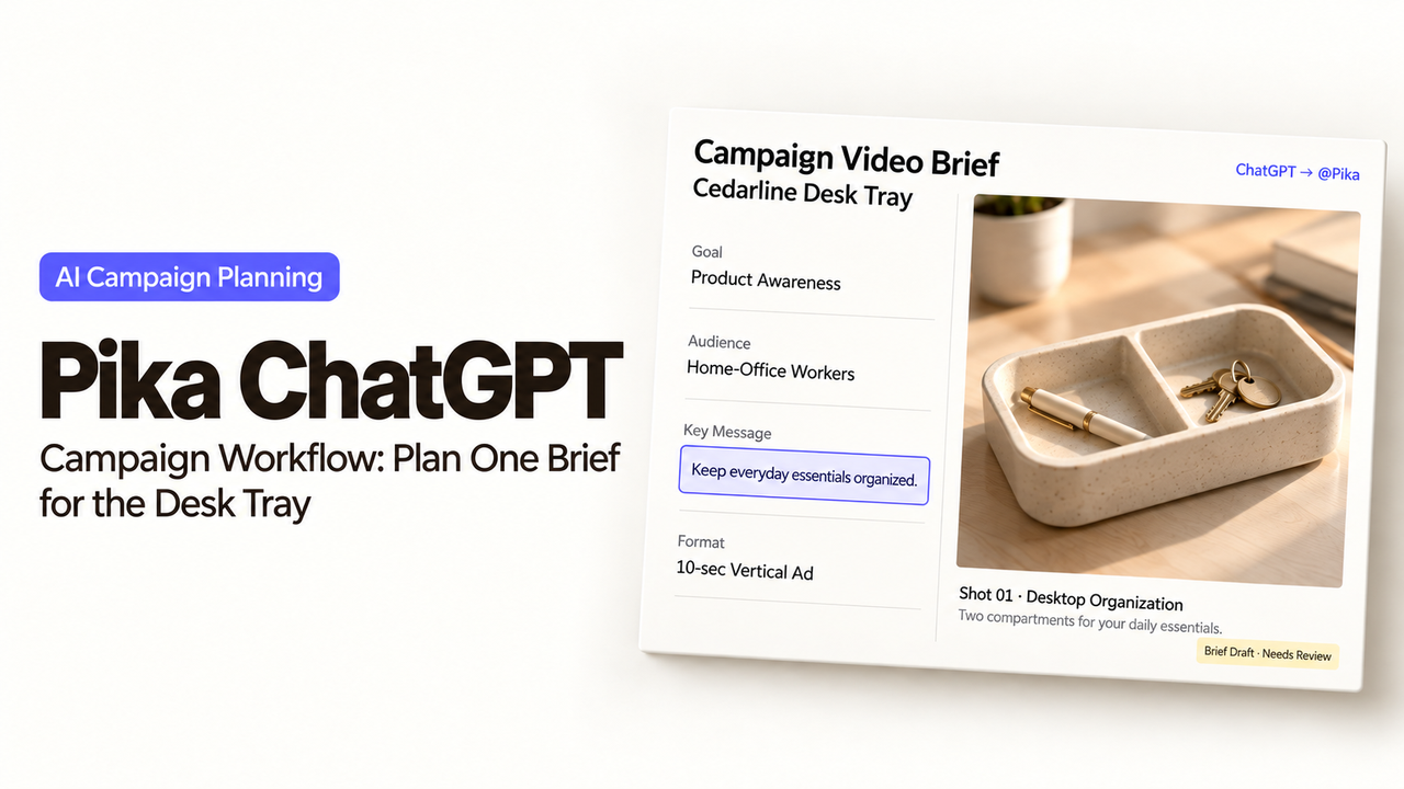 Plan product video briefs easily using a structured pika chatgpt campaign workflow for social ad creative goals.