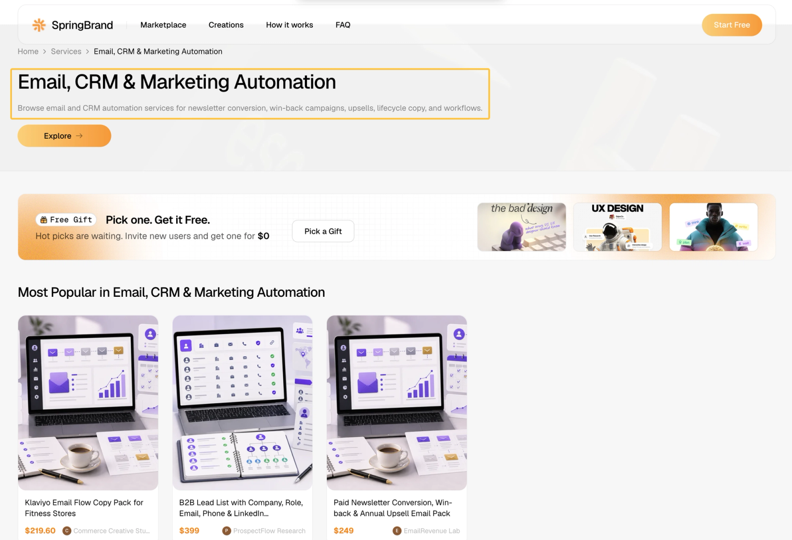 A marketplace offering email, CRM, and marketing automation services to integrate with an ai sales assistant platform.