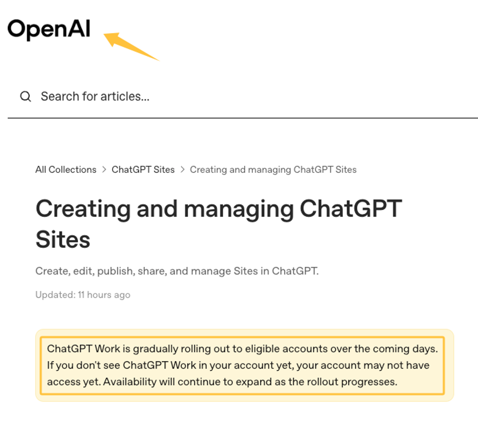 The OpenAI official guide for creating and managing workspaces, a key reference for your ChatGPT Sites checklist setup.