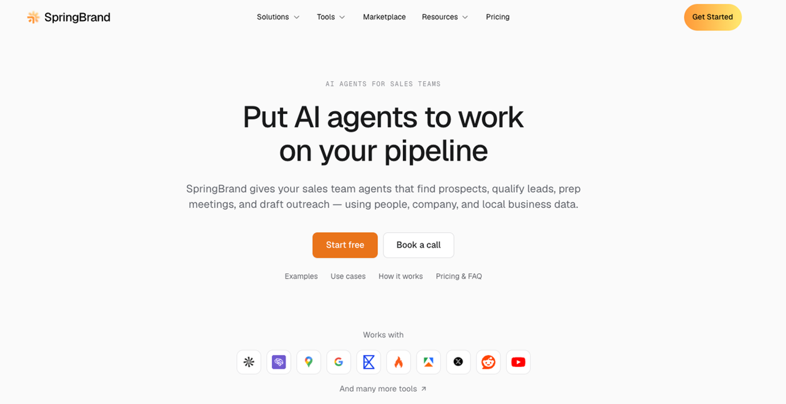 SpringBrand uses AI agents to automate lead qualification with the best sales prospecting tools.