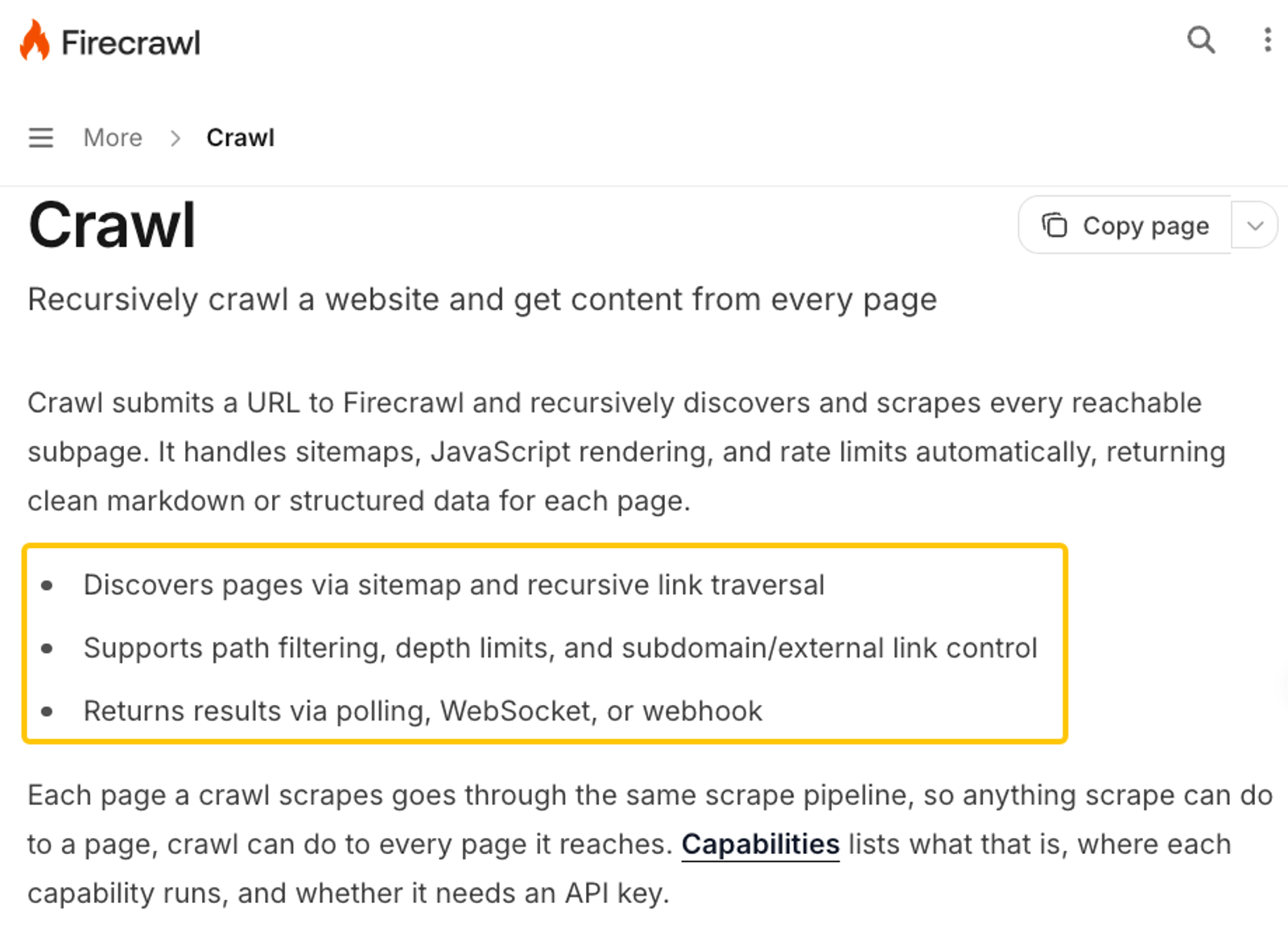 Assess firecrawl alternatives by their ability to recursively crawl websites, supporting sitemap discovery and path filtering. 