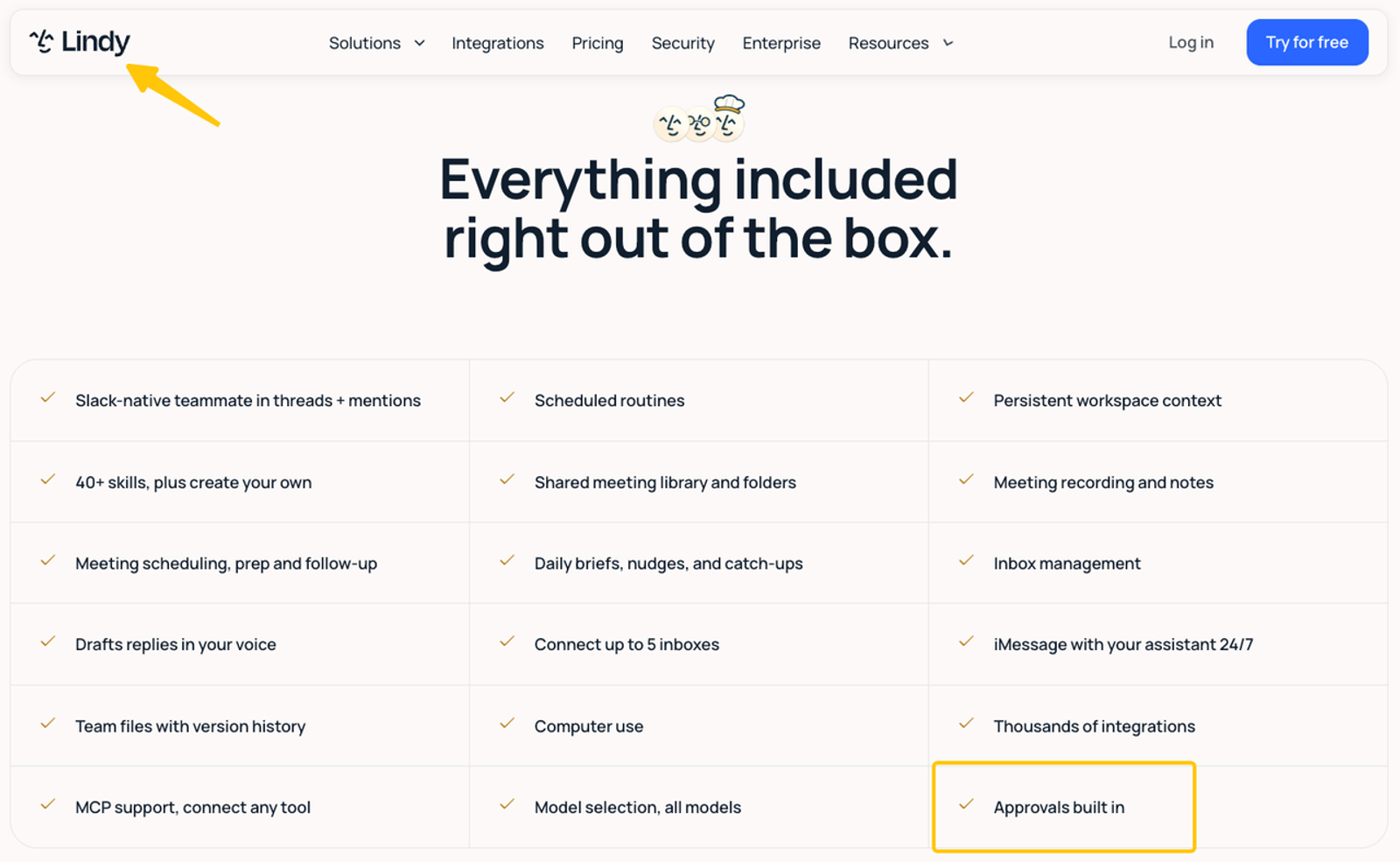  Lindy interface highlighting workflow automation features and built-in approvals as Zapier alternatives.
