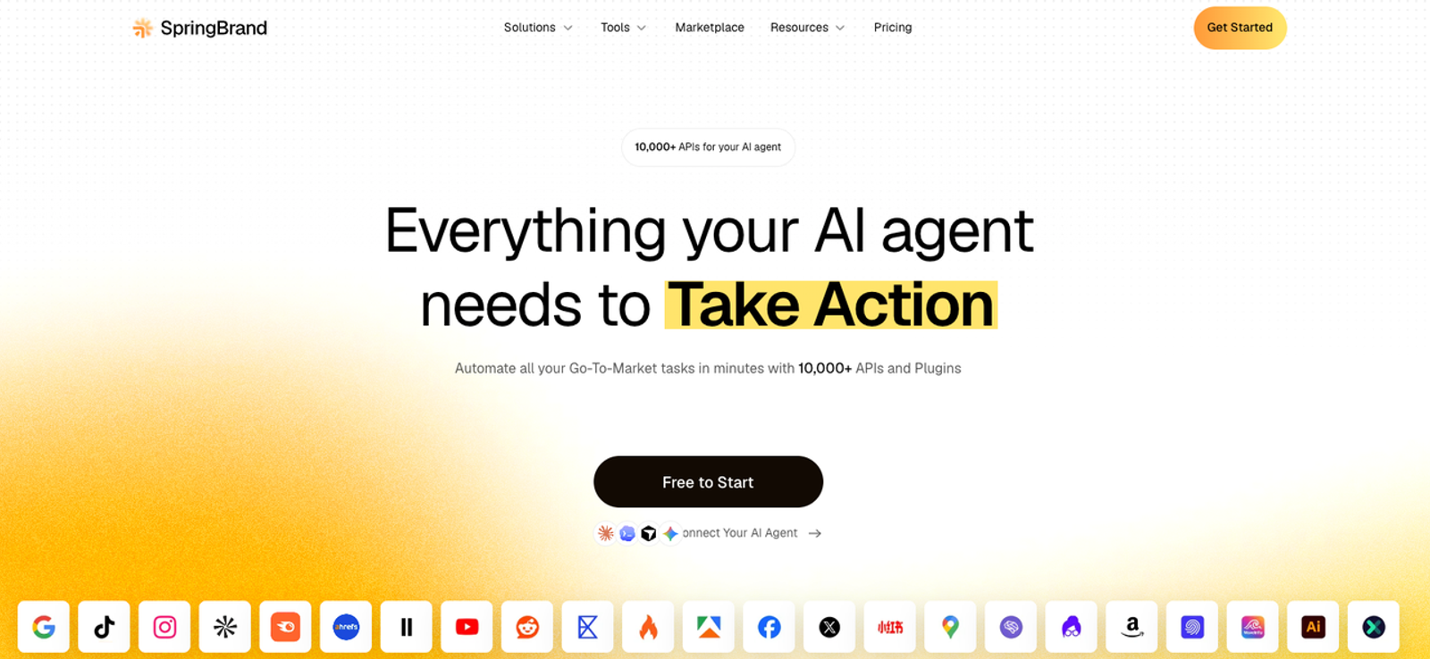 Automate go-to-market tasks with SpringBrand, connecting index translate marketing APIs to modern AI agents.