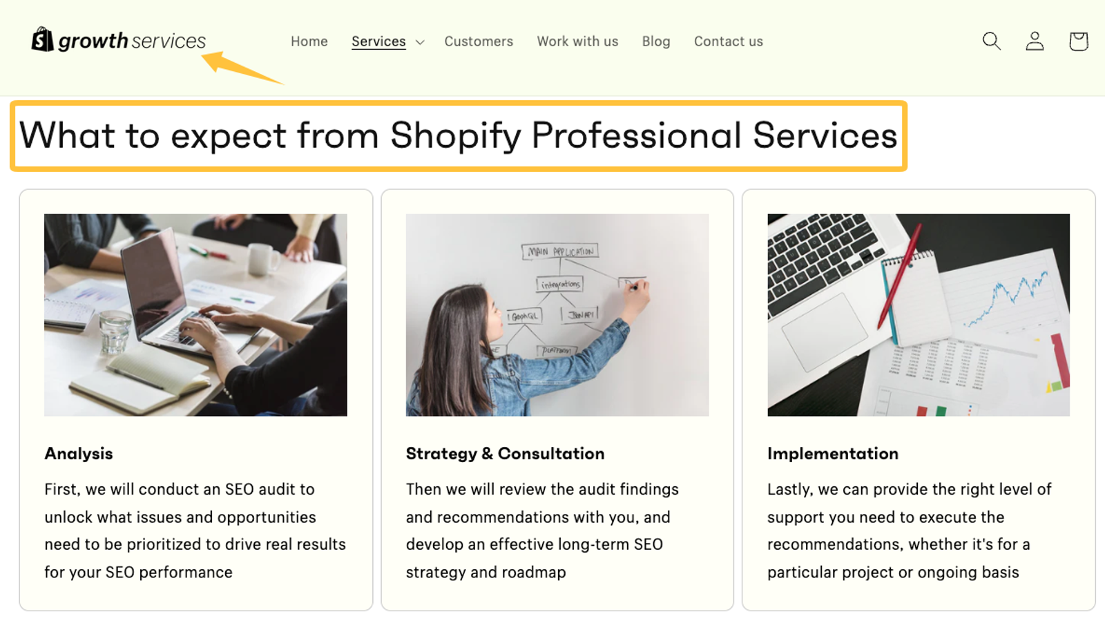 Discover what to expect from Shopify SEO experts, including professional analysis, strategy planning, and implementation.