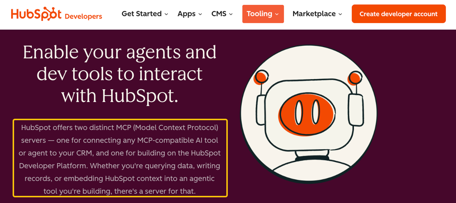 HubSpot page for best MCP servers for business sales marketing to connect AI agents with CRM data.