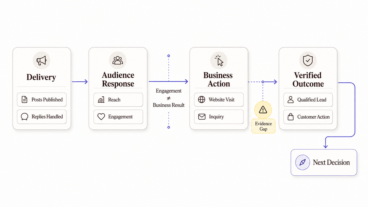 Proven marketing funnel used by a social media marketing agency for small business to drive from reach to results.