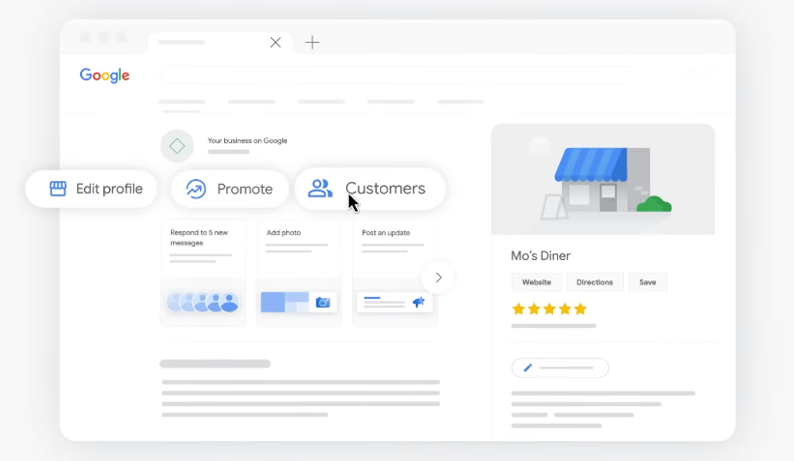 Google Business Profile management dashboard illustrating local search optimization in digital marketing for plumbers.