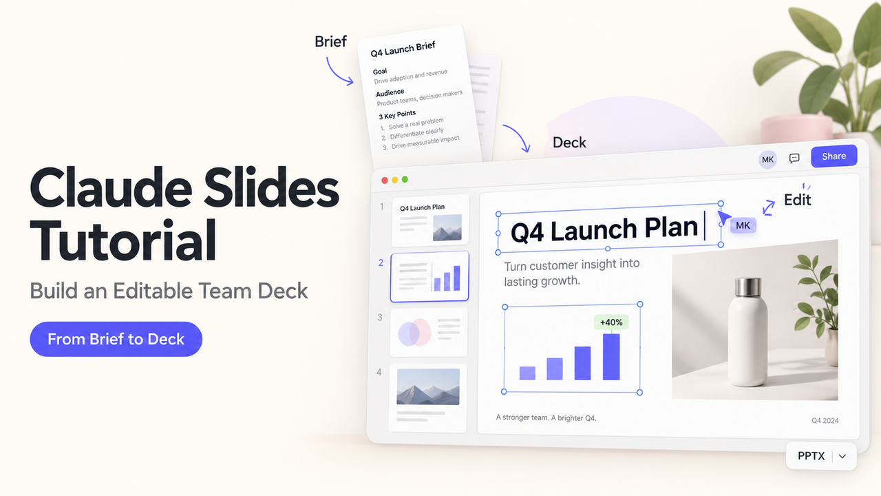 This Claude Slides Tutorial shows how to build an editable team deck from a brief to a final deck.