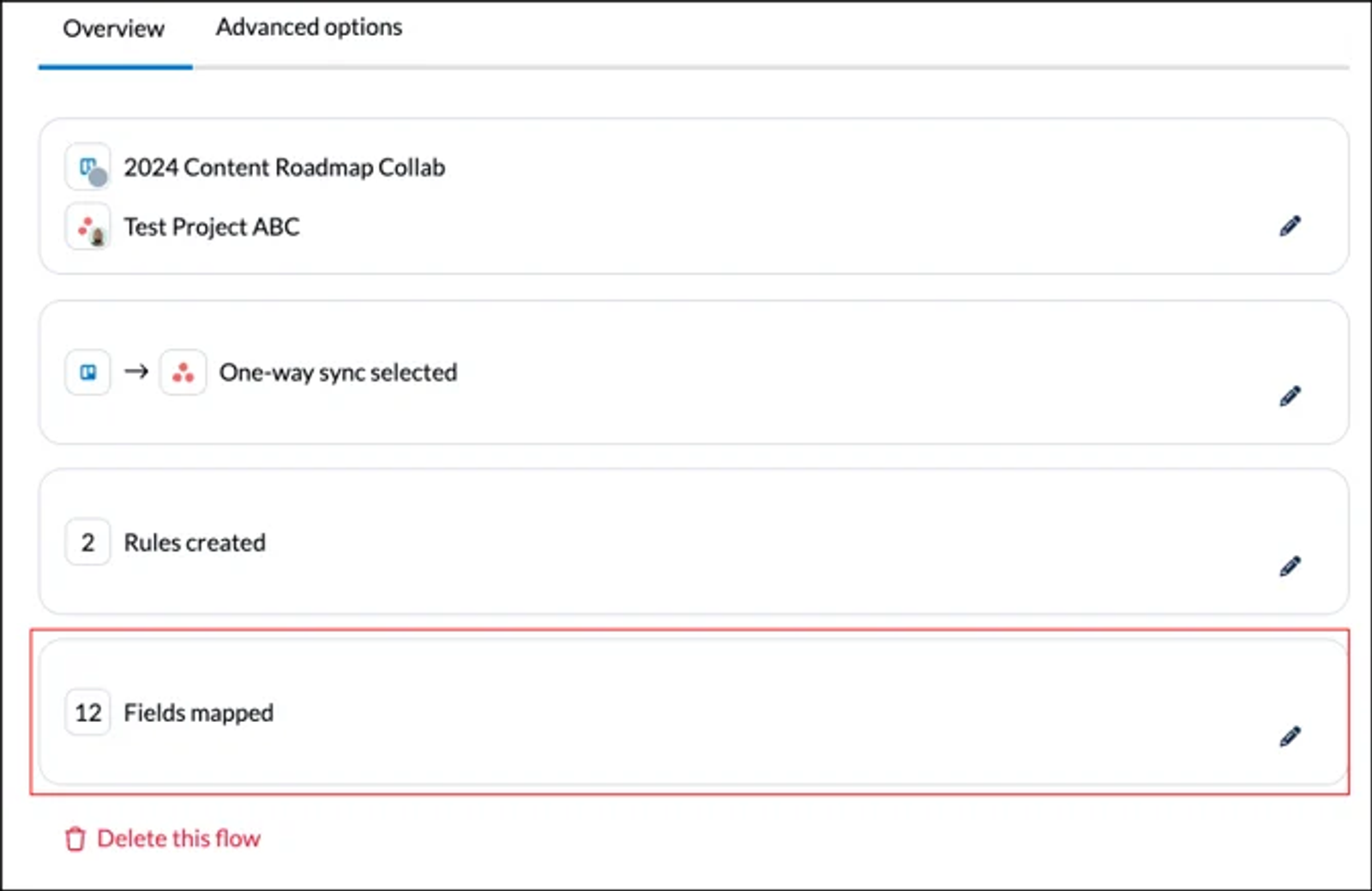 Integration settings dashboard showing mapped fields and rule configurations for Zapier alternatives.