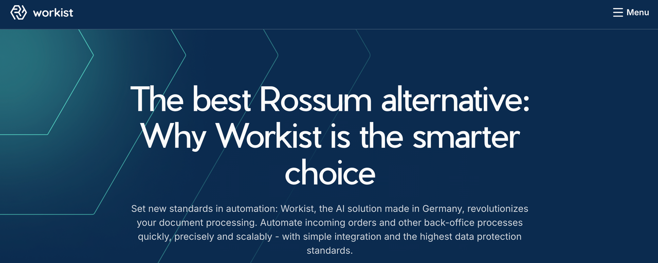 Workist is a smart Rossum alternative offering secure invoice data extraction software for processing documents.