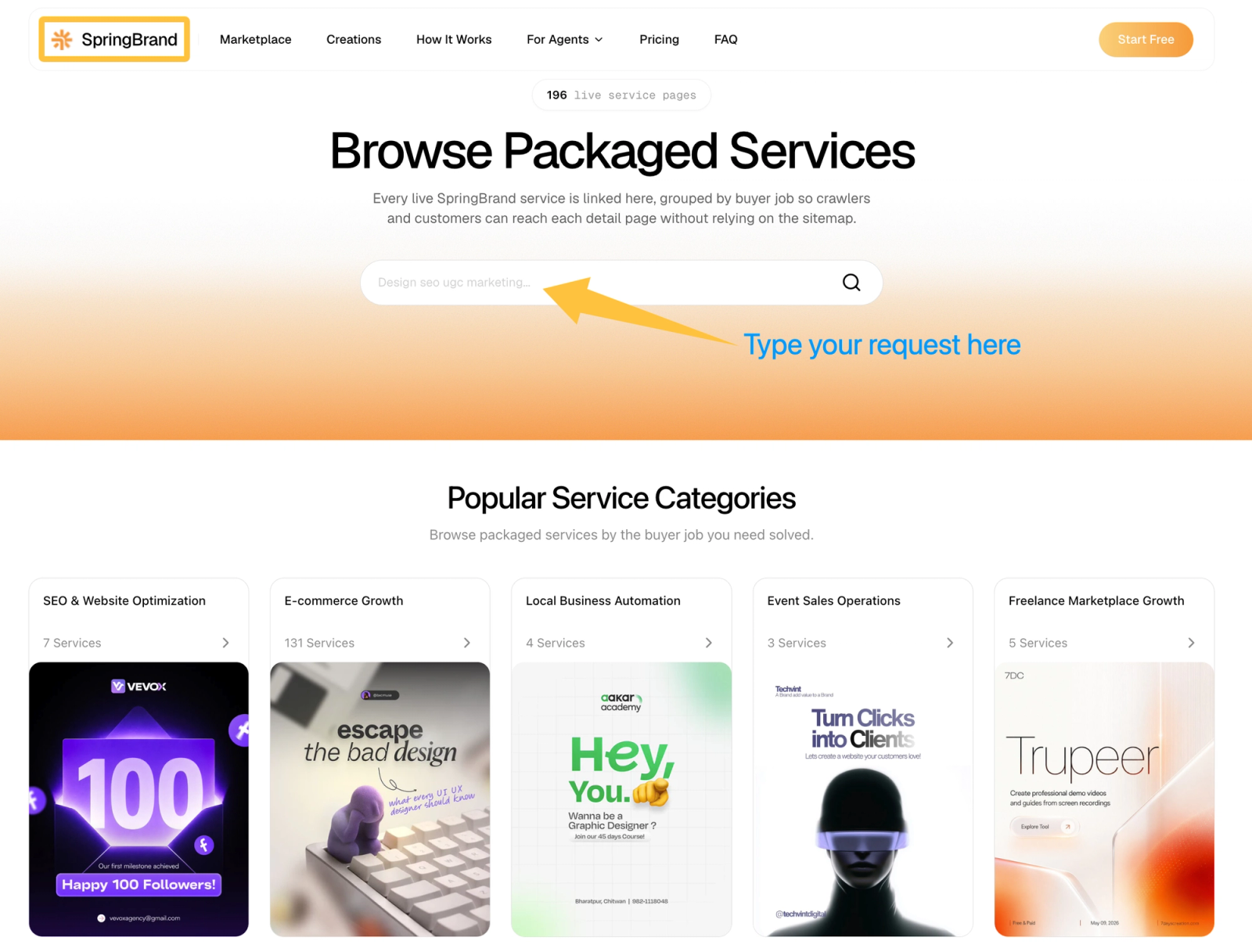 Wondering what is an ai coding harness used for? It can build service marketplaces like this SpringBrand browser interface.
