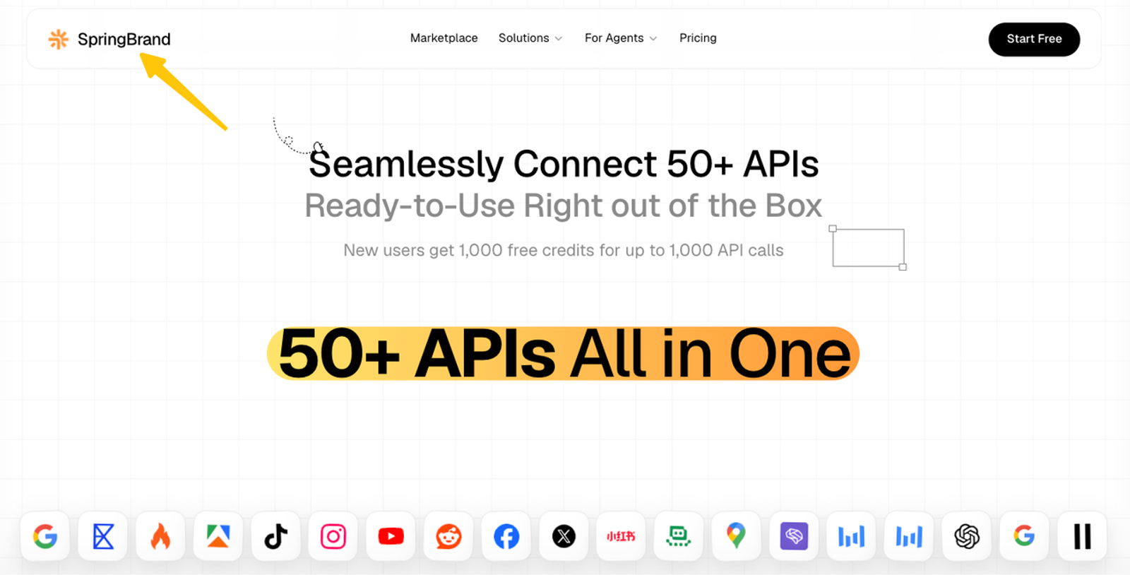 SpringBrand platform connecting 50+ APIs, a crucial tool for empowering agentic ai vs ai agents in modern setups.
