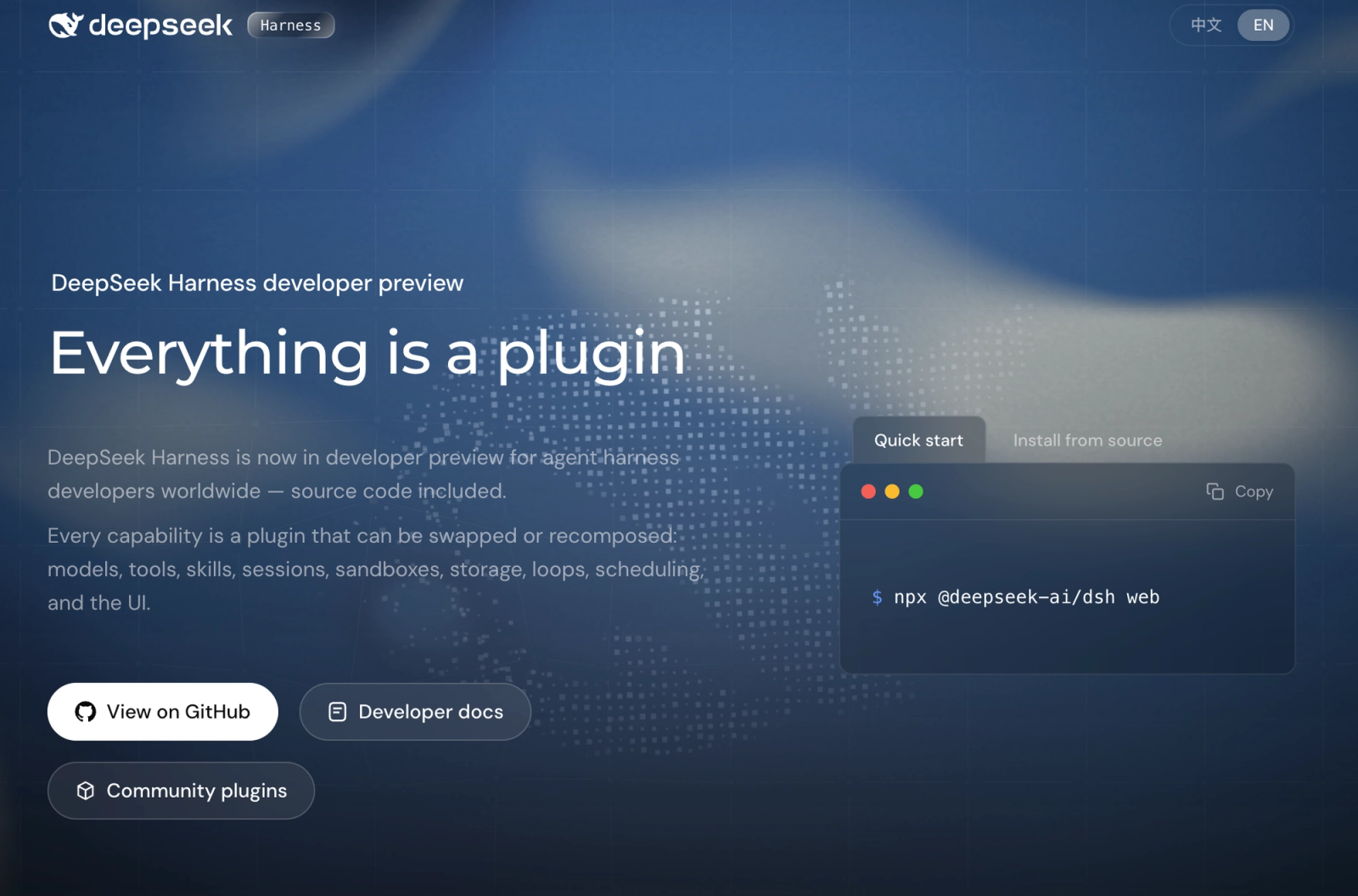 In this deepseek harness review, explore the developer preview landing page highlighting its modular plugin architecture.