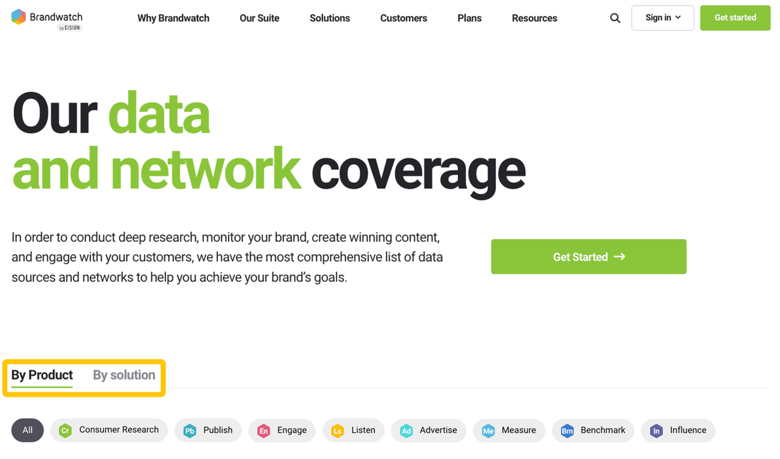 Explore brand monitoring data and network coverage with comprehensive product and solution features for consumer research. 
