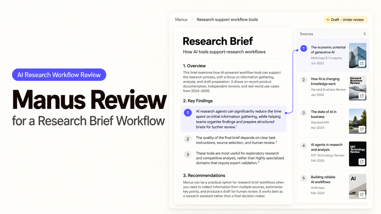 Read our detailed manus review analyzing how AI tools optimize research brief workflows and information gathering.