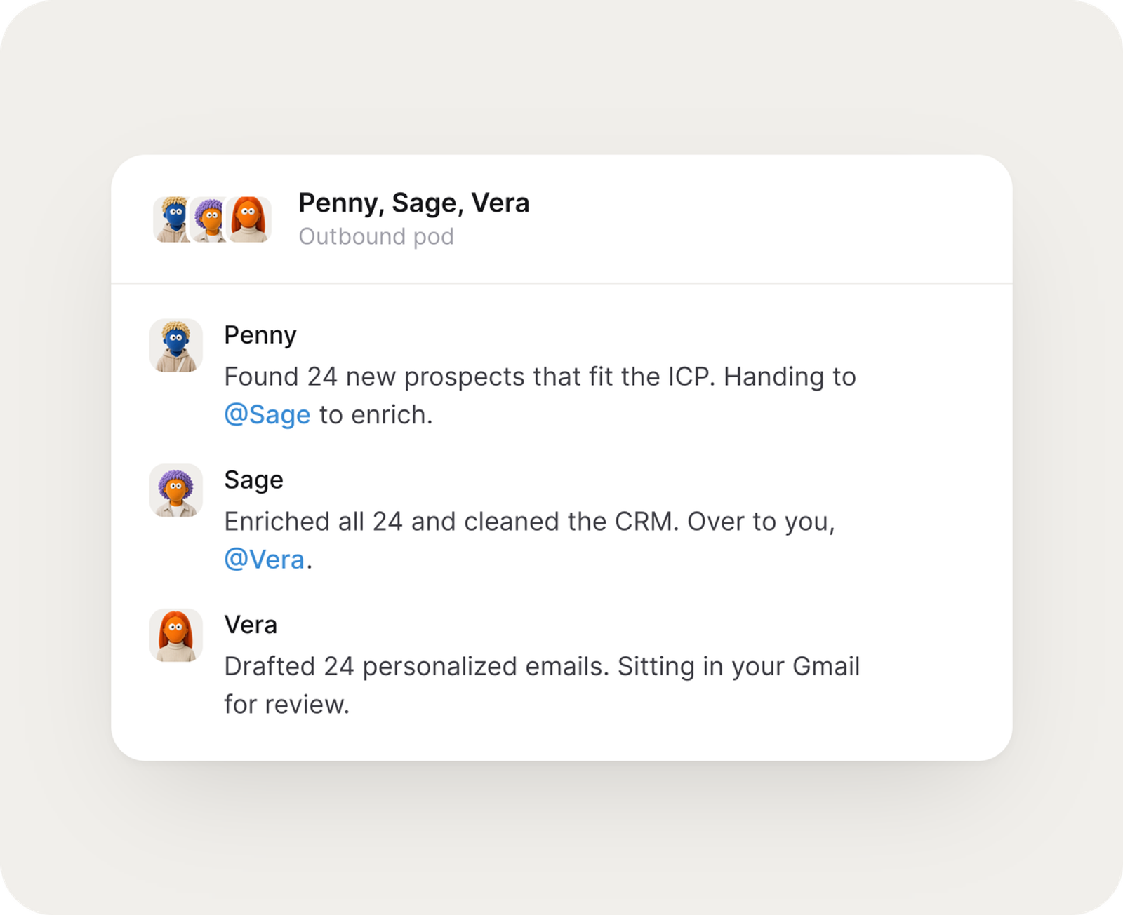 This Skydive AI review demonstrates a multi-agent outbound pod collaborating on prospect enrichment and email drafting.