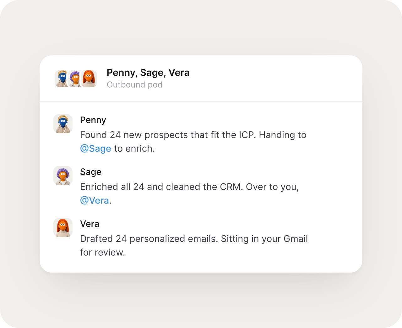 This Skydive AI review demonstrates a multi-agent outbound pod collaborating on prospect enrichment and email drafting.