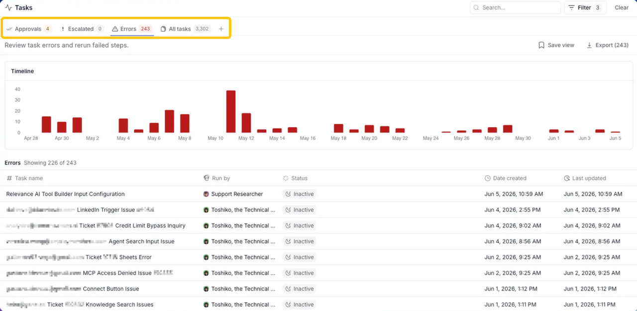 Monitor AI workflow errors and task approvals using Relevance AI, exploring advanced gumloop alternatives.