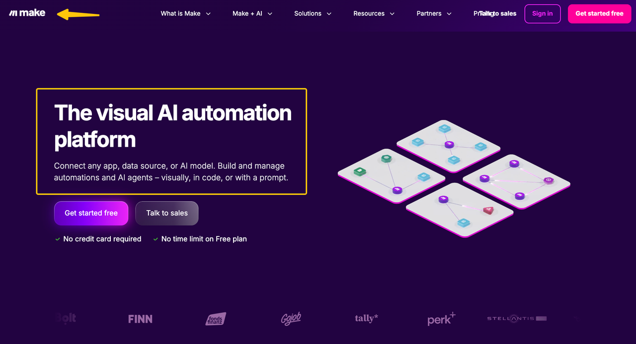 Build visual AI scenarios using the best data enrichment tools to link apps, databases, and custom agents seamlessly.