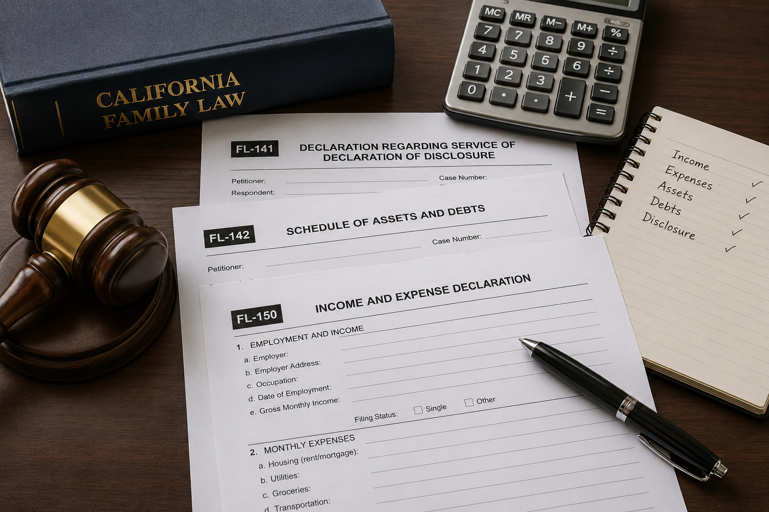 California Family Law Financial Disclosure: A Complete Guide to Forms FL-141, FL-142 & FL-150 - Juris LPO Legal Insights