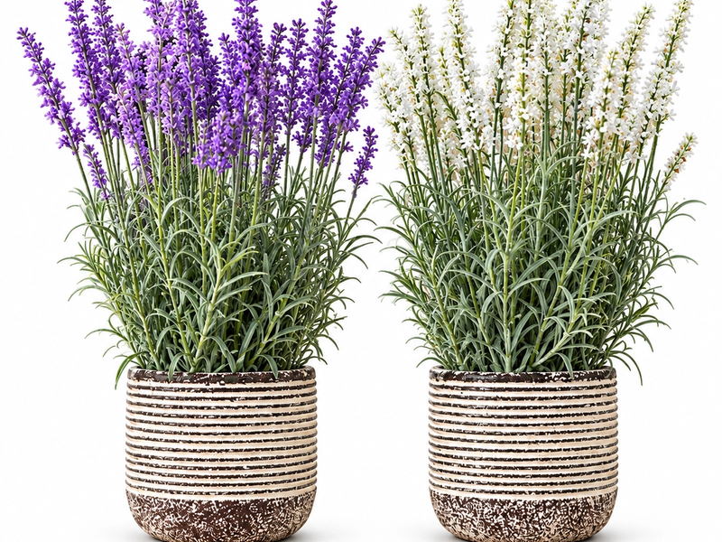 Lavender and Ivory Garden Pair in Detail