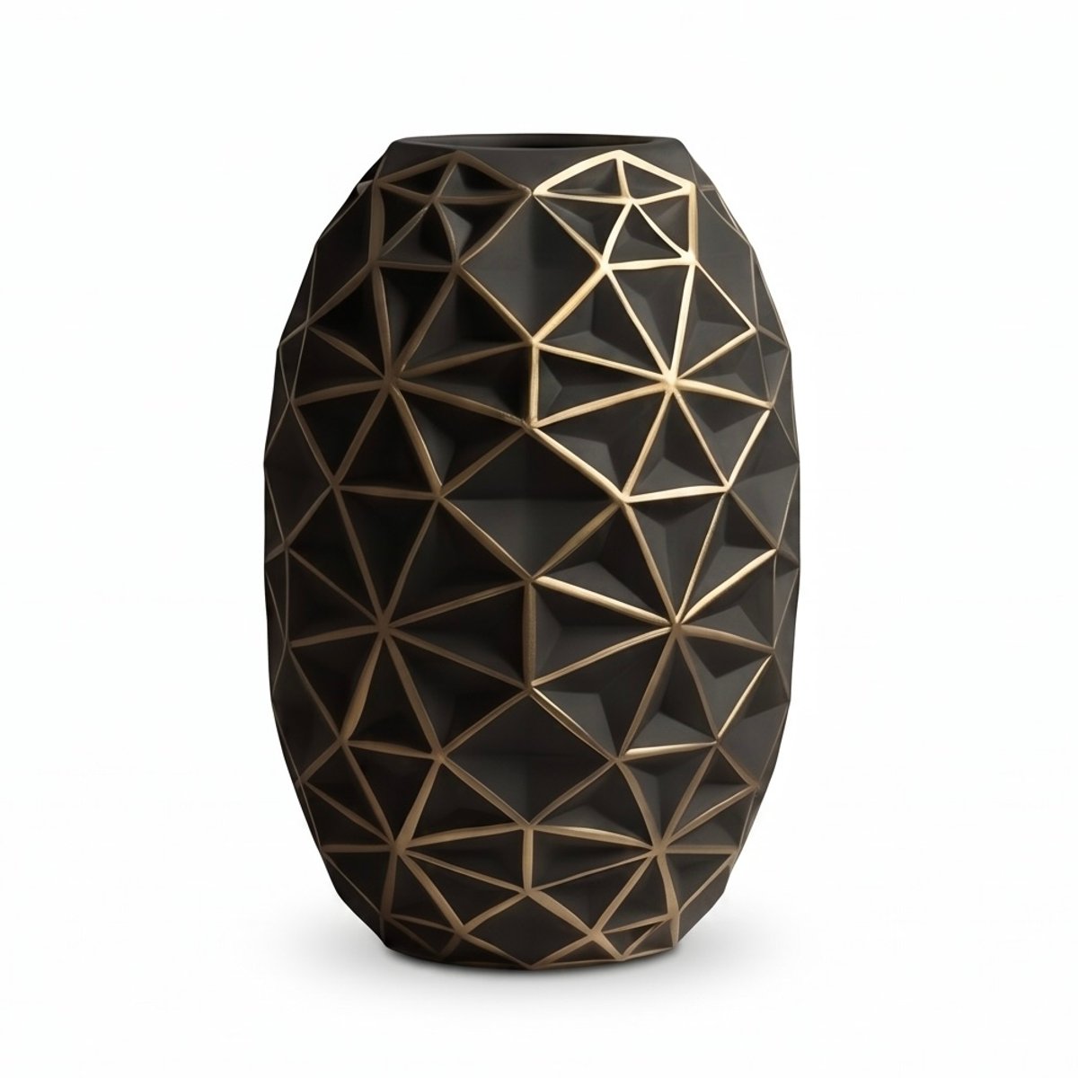 Obsidian Geometry Vase