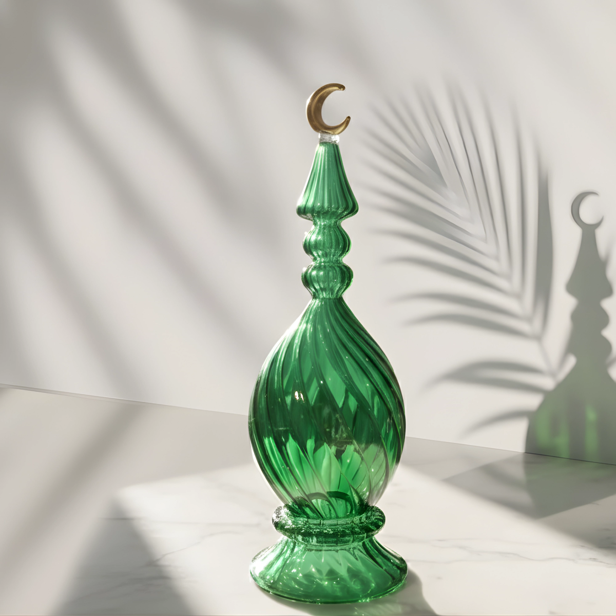 Colored Glass Crescent Decor