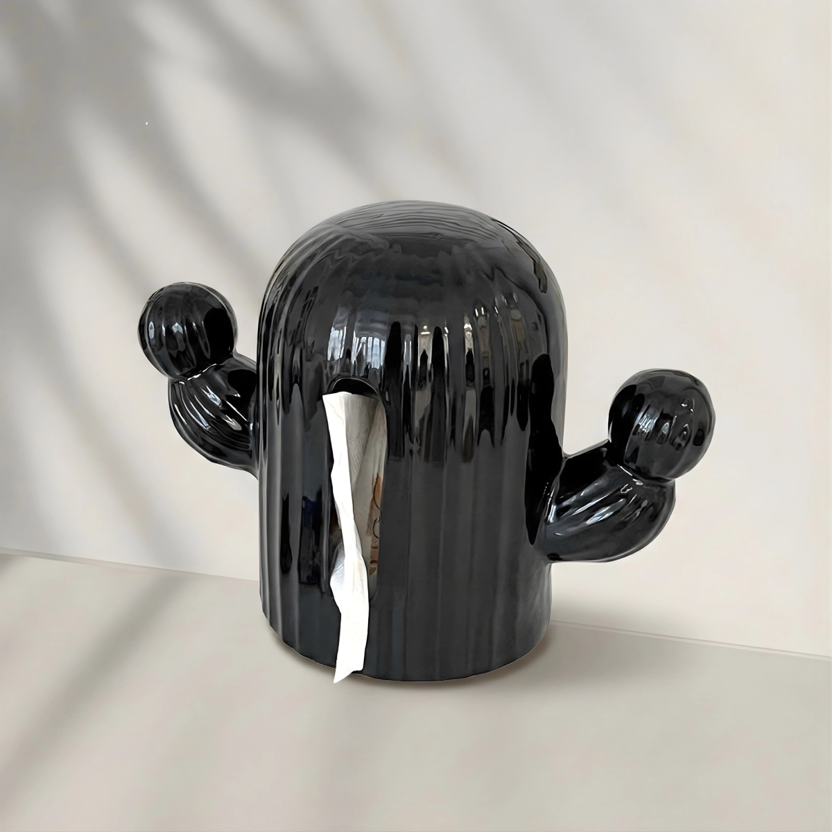 Black Cactus Tissue Holder