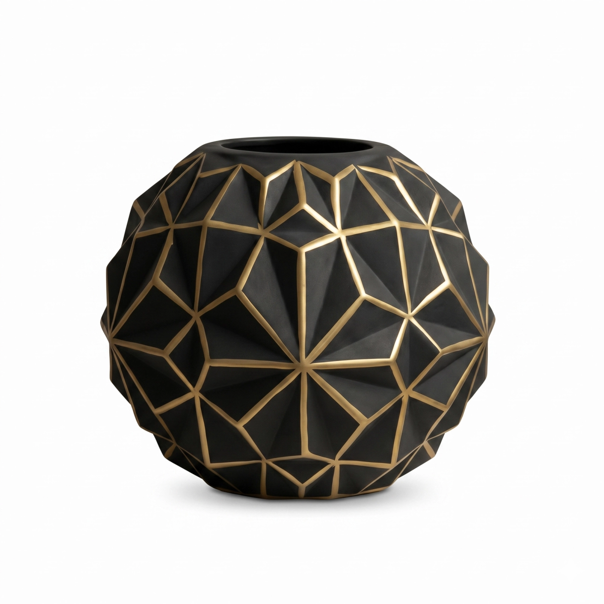 Obsidian Geometry Vase