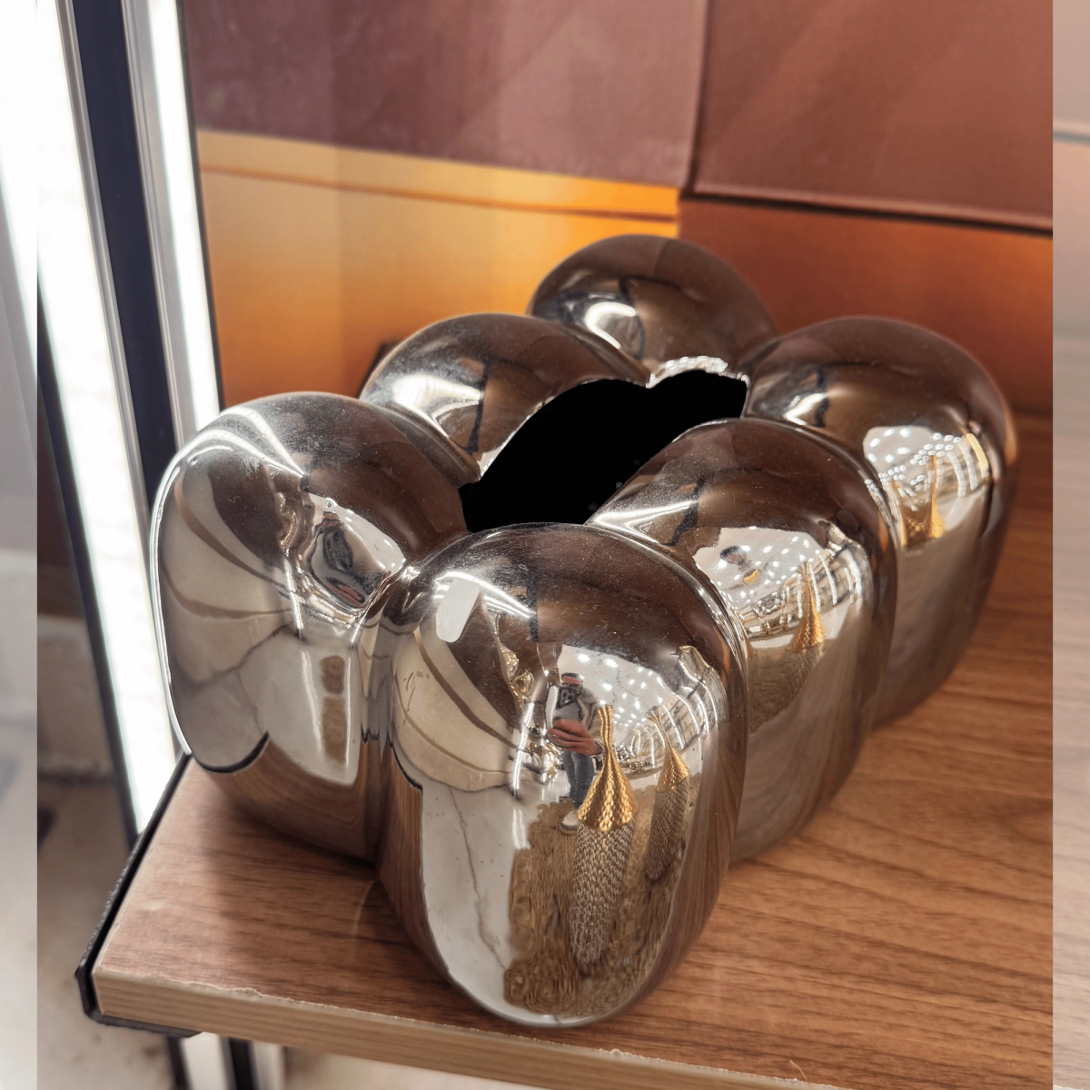 Chrome Bloom Tissue Box