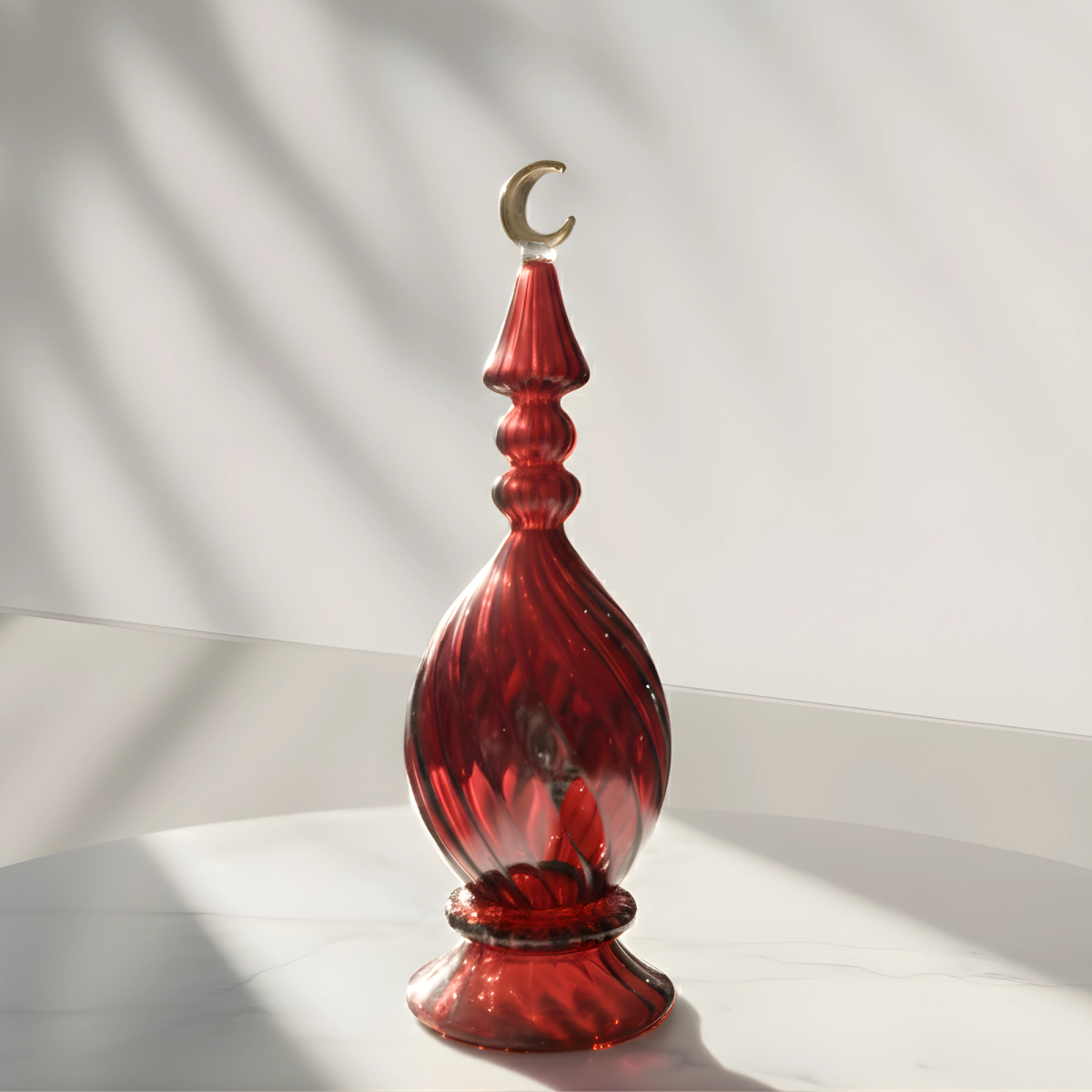 Colored Glass Crescent Decor